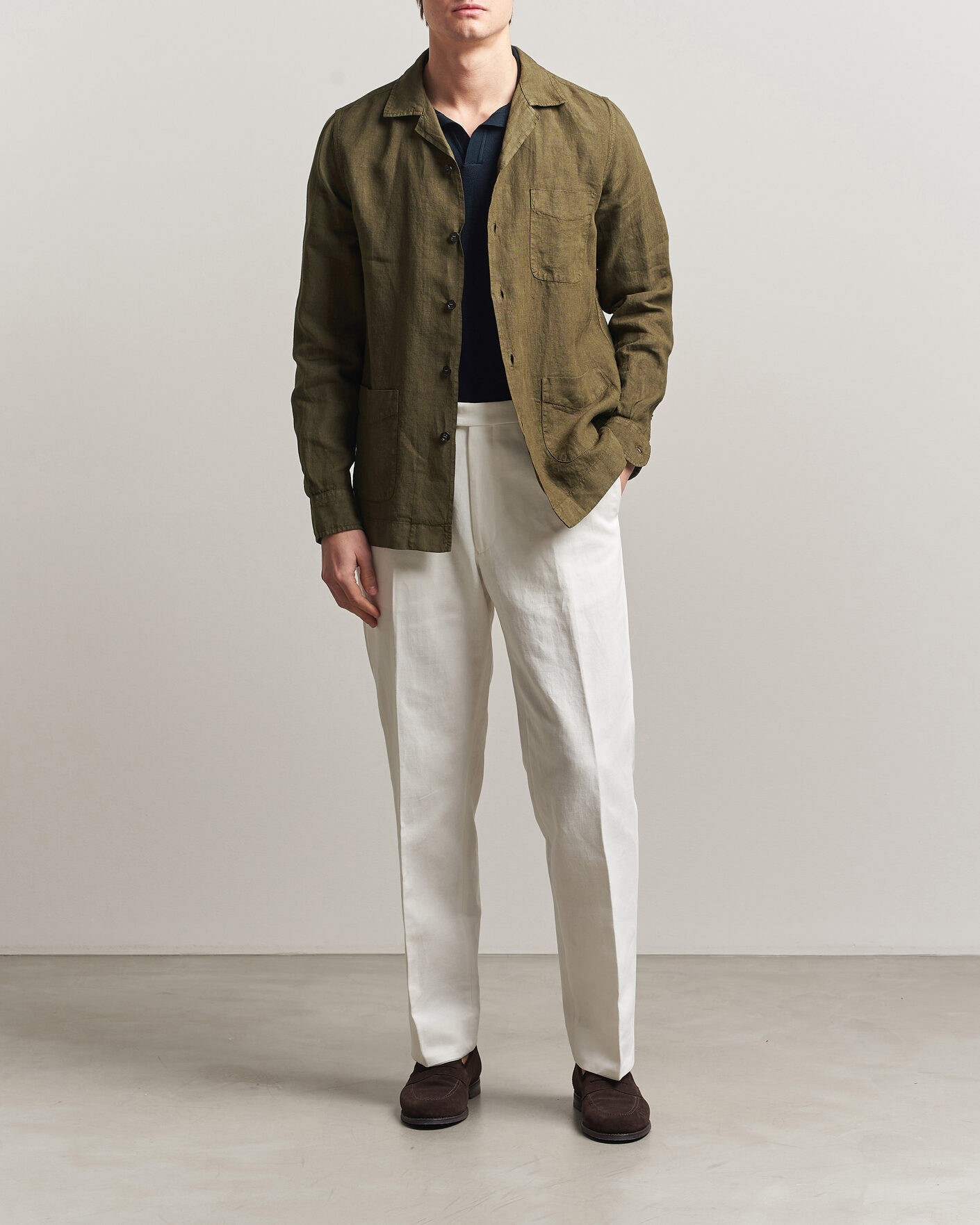 Herre | Jakker | Boglioli | Linen Painter Jacket Military