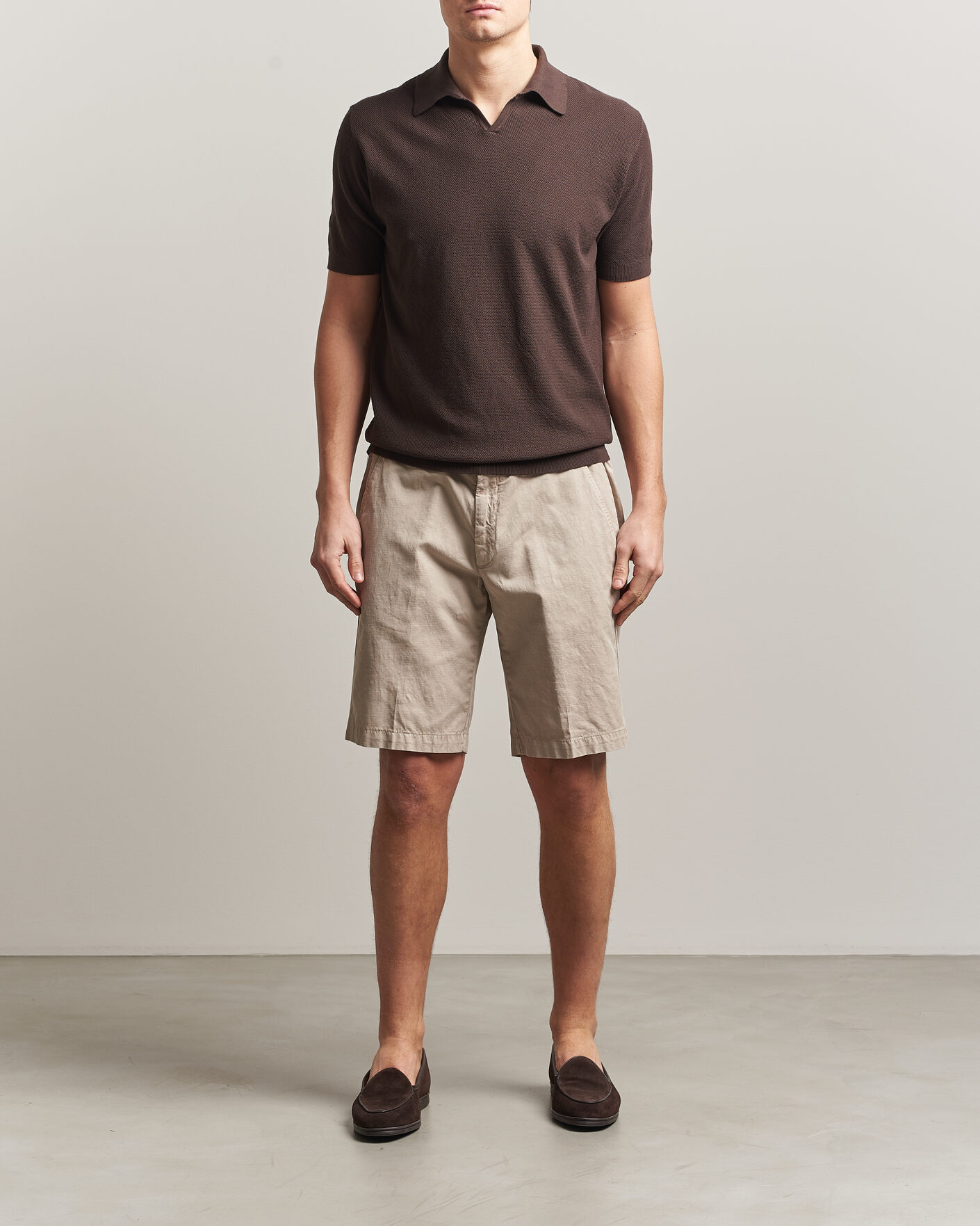 Herre | Pikéer | Boglioli | Short Sleeve Polo Piquet Brown
