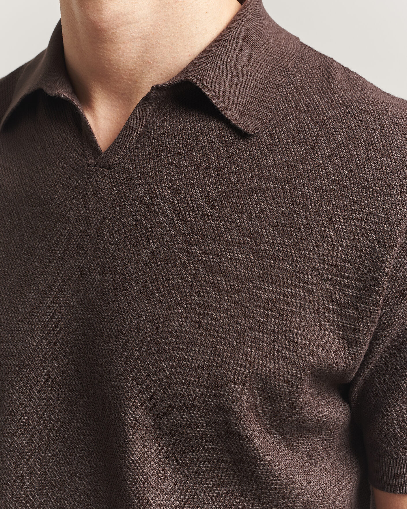 Herre | Pikéer | Boglioli | Short Sleeve Polo Piquet Brown