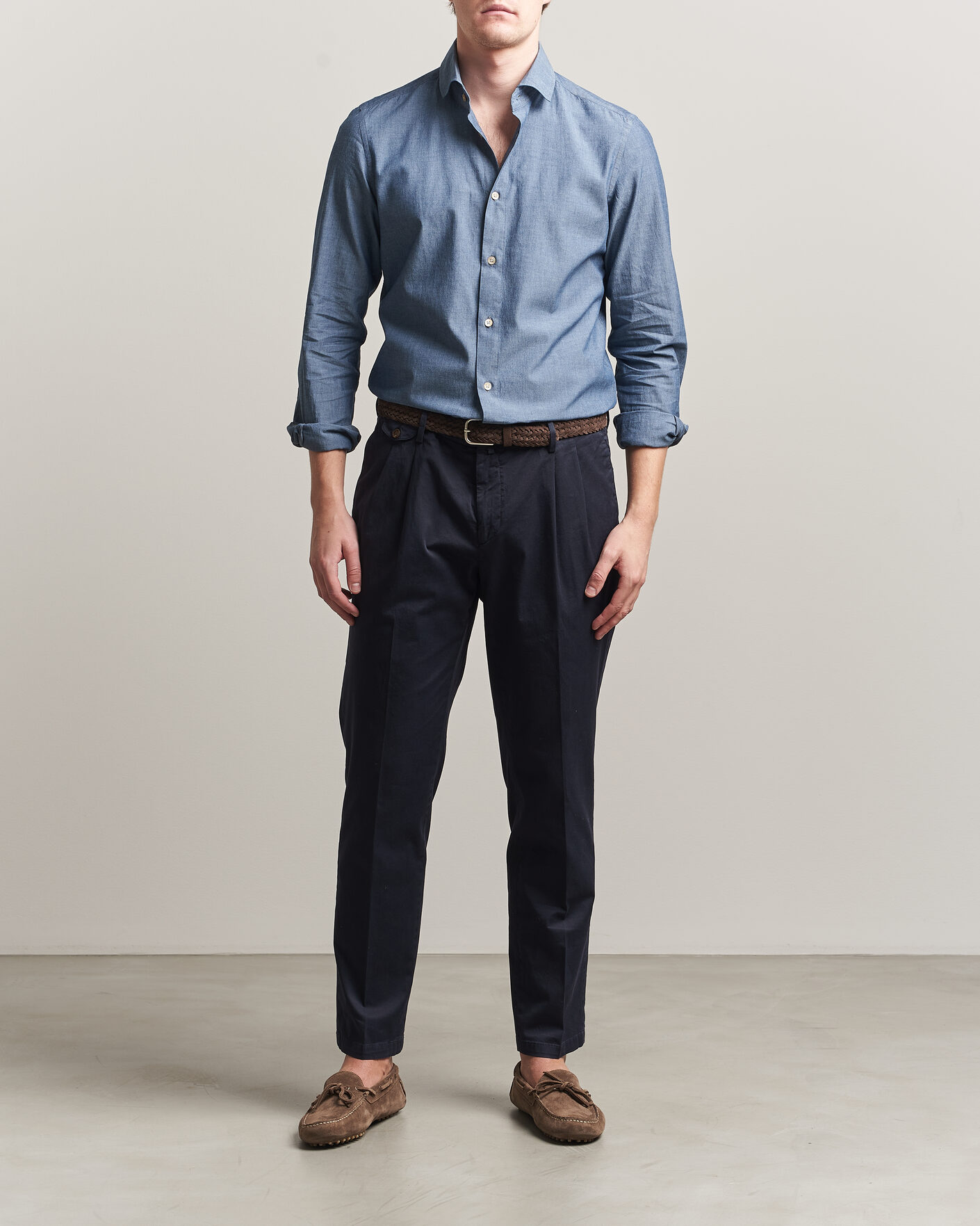 Herre | Skjorter | Boglioli | Chambray Shirt Medium Blue