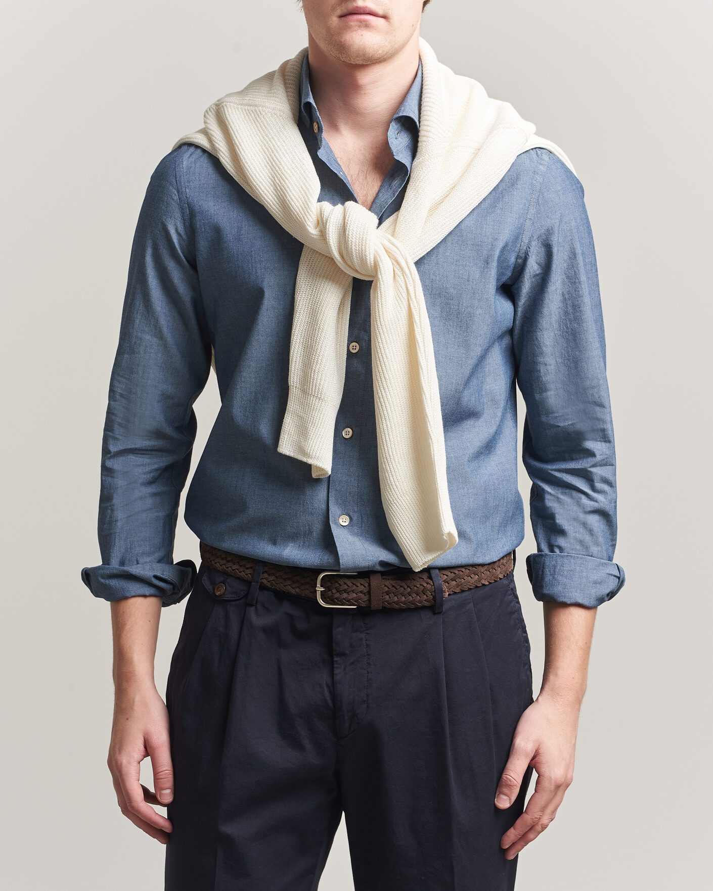 Herre | Skjorter | Boglioli | Chambray Shirt Medium Blue