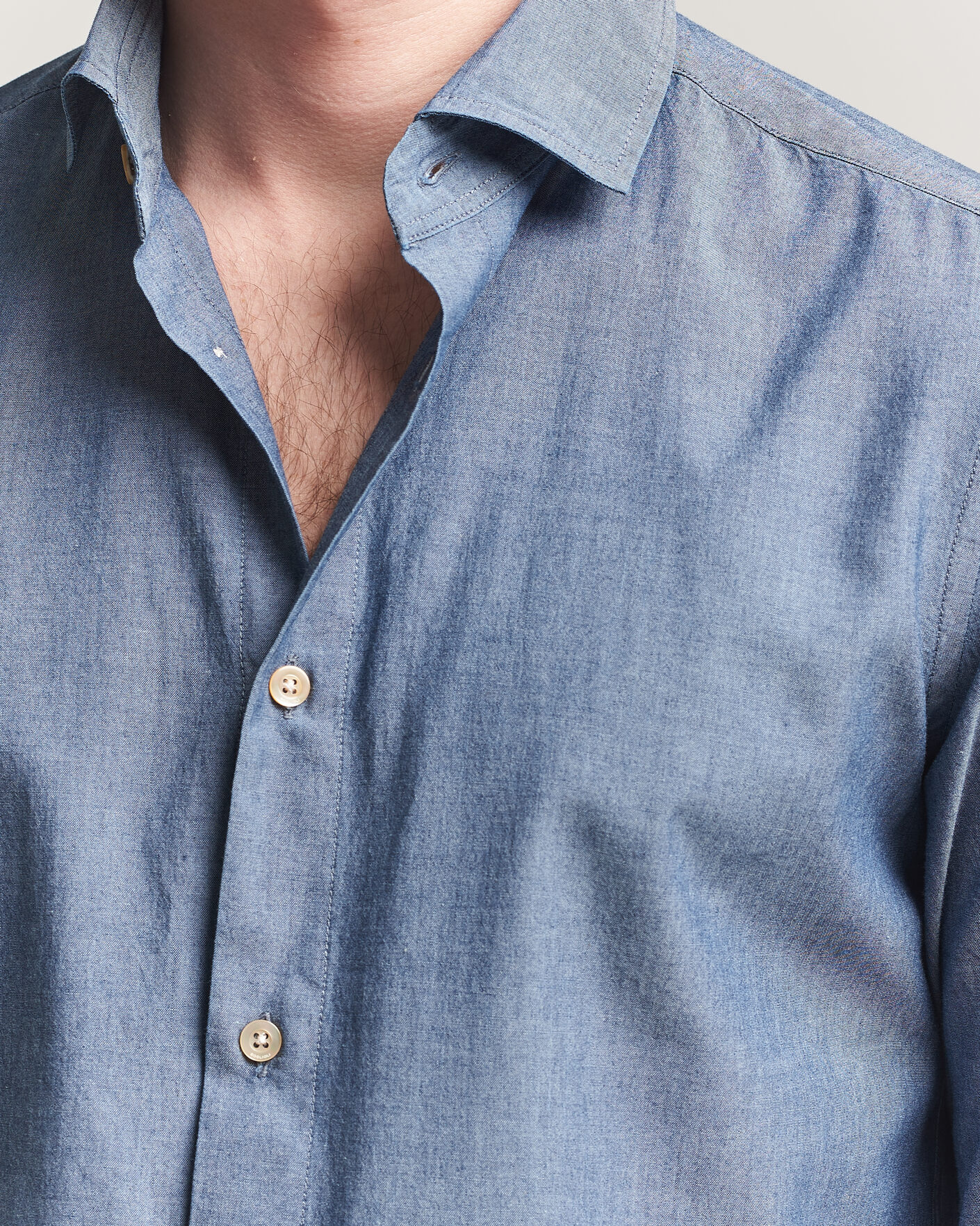 Herre | Skjorter | Boglioli | Chambray Shirt Medium Blue