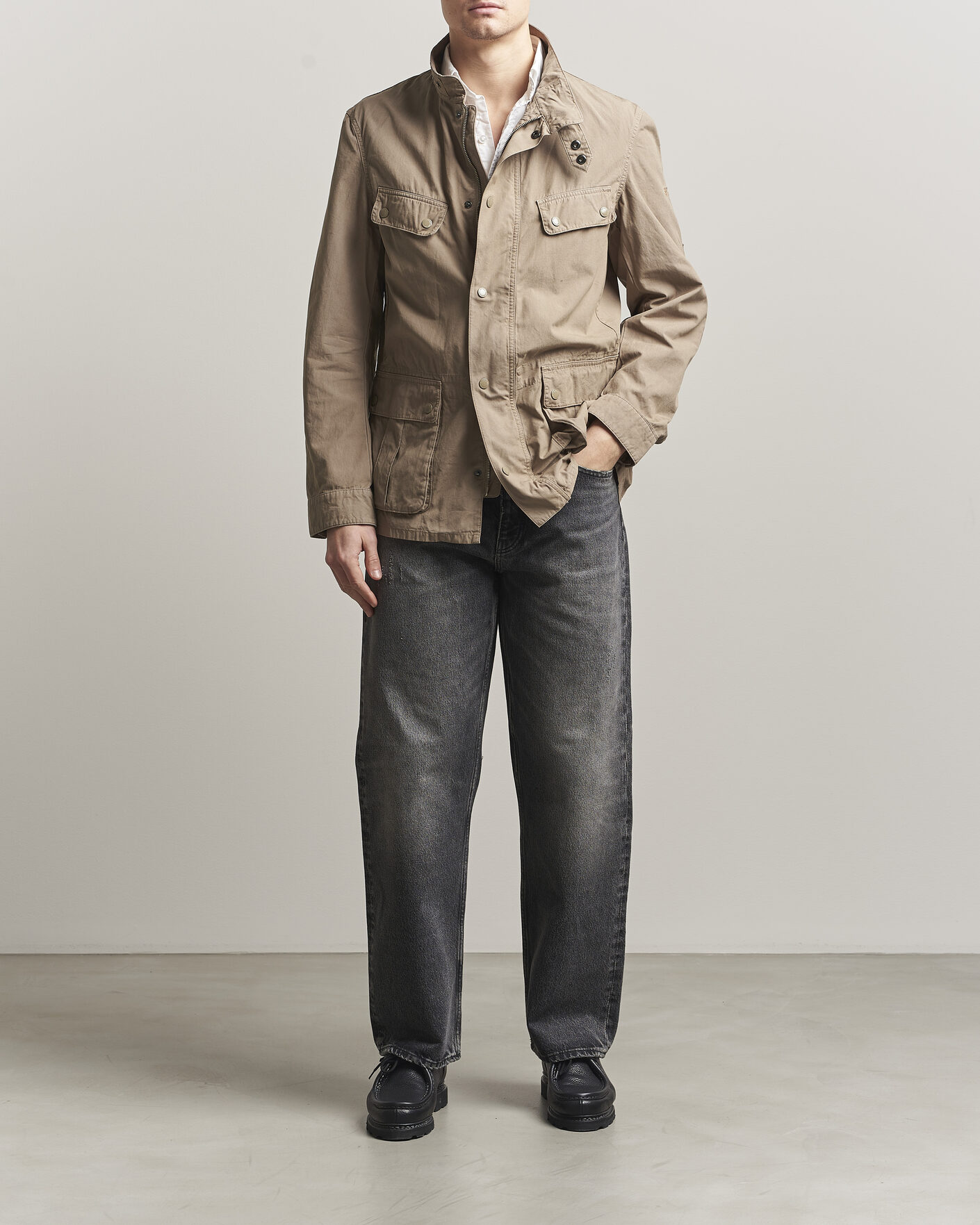 Herre | Jakker | Barbour International | Garment dyed Casual Duke Jacket Timberwolf