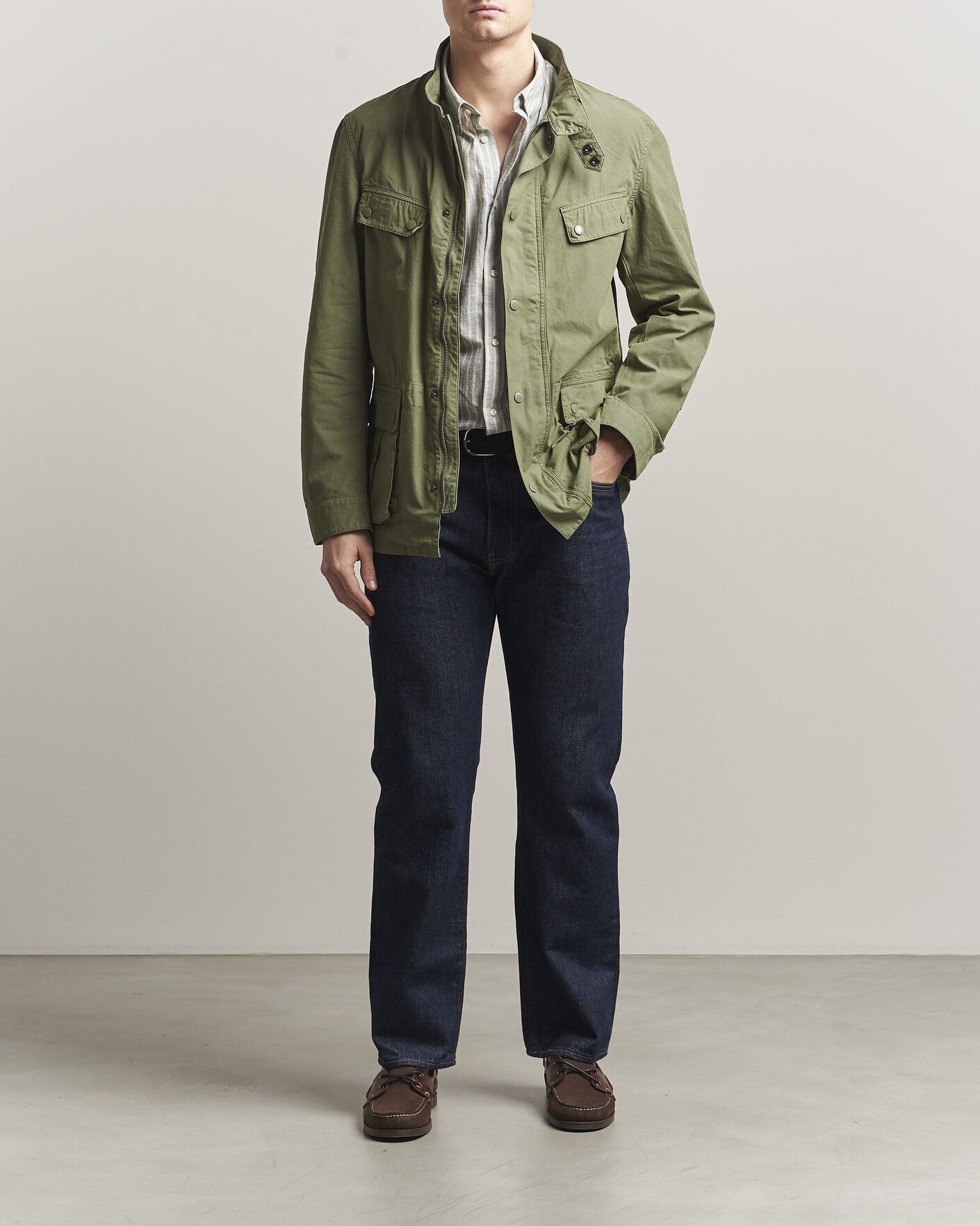 Herre | Jakker | Barbour International | Garment dyed Casual Duke Jacket Burnt Olive
