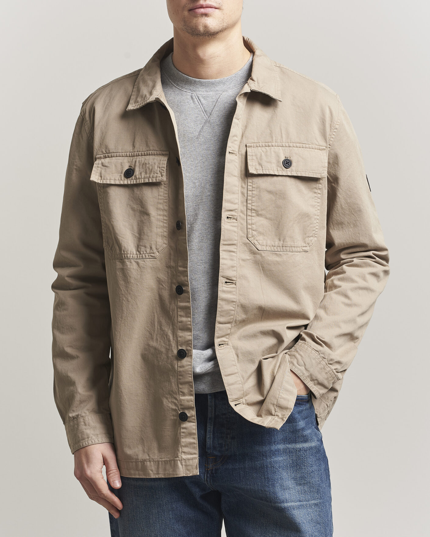 Herre | Skjorter | Barbour International | Arlo Cotton Overshirt Coriander