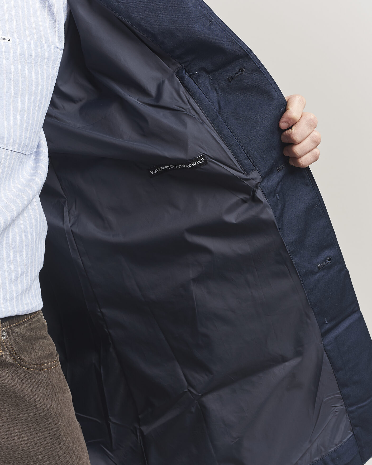 Herre | Jakker | Barbour Lifestyle | Rokig Waterproof Car Coat Navy
