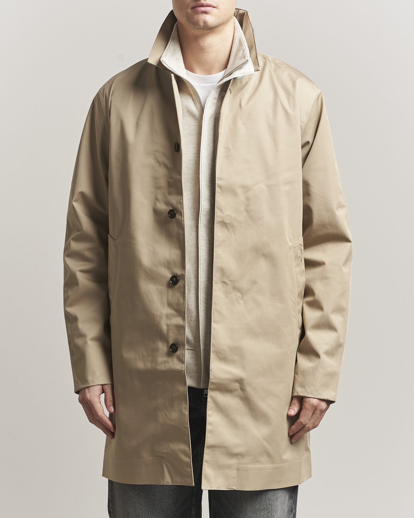 Herre | Jakker | Barbour Lifestyle | Rokig Waterproof Car Coat Washed Stone
