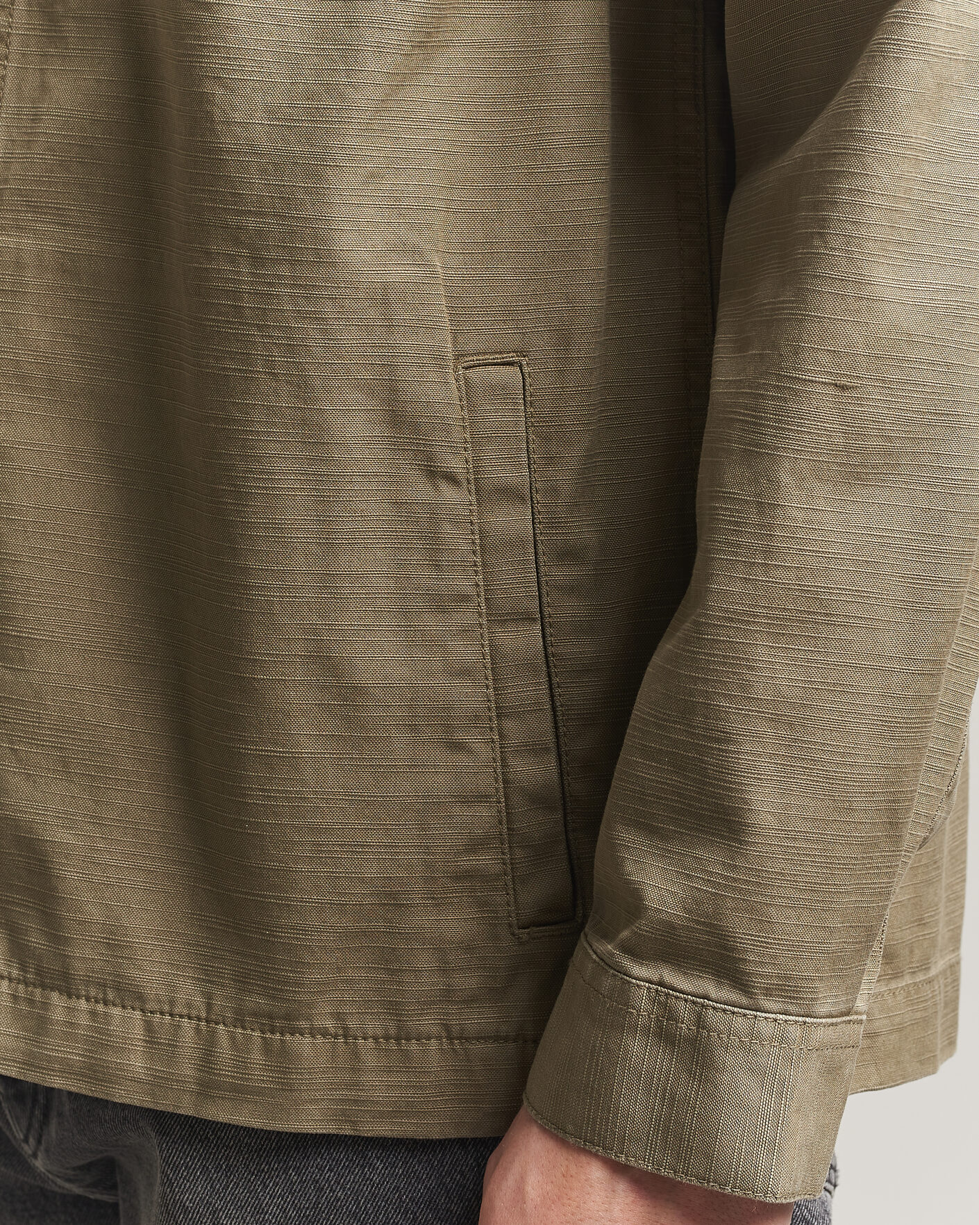 Herre | Skjorter | Barbour Lifestyle | Draftmen Cotton Slub Overshirt Grey Olive