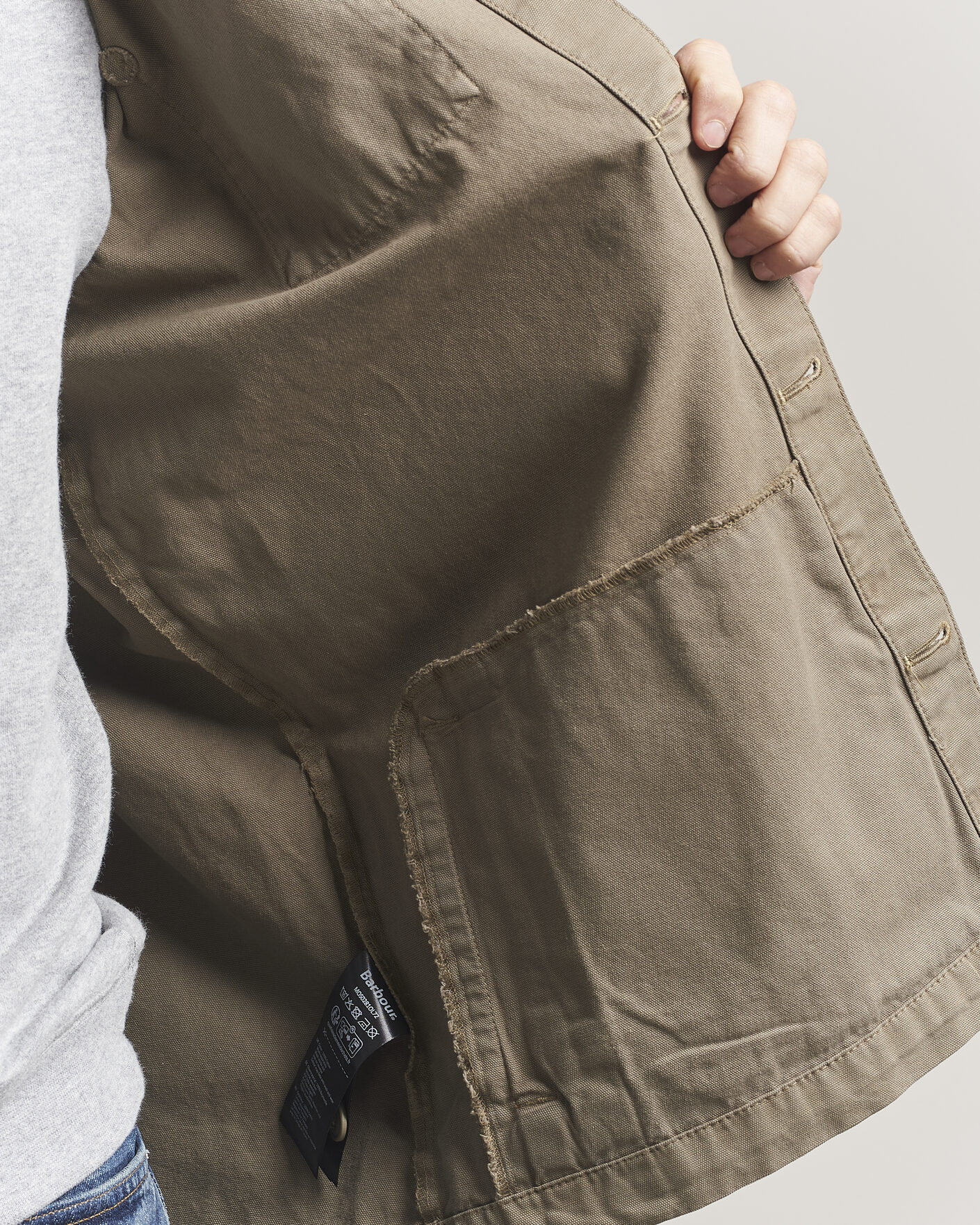Herre | Skjorter | Barbour Lifestyle | Washed Cotton Overshirt Smoky Olive