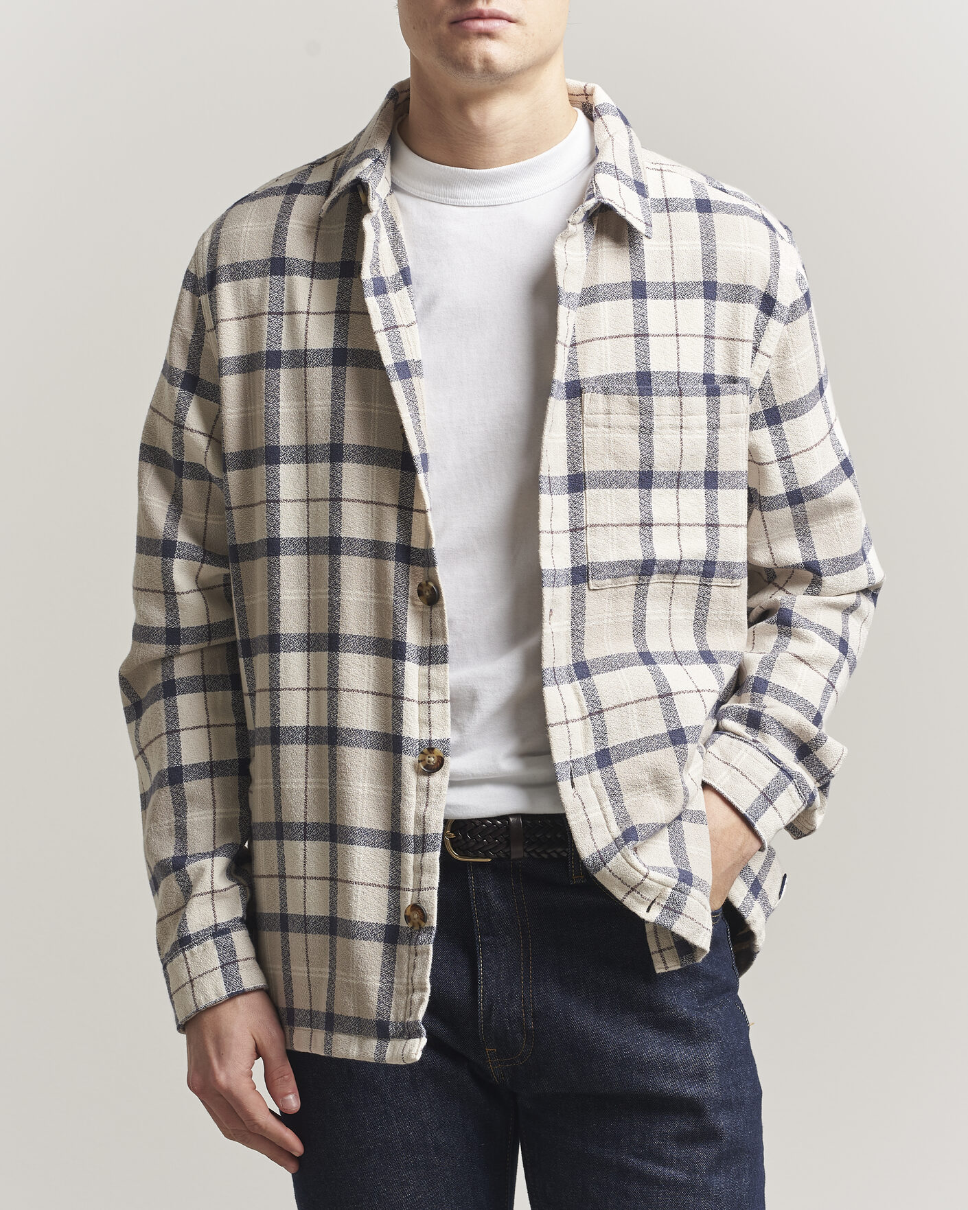 Herre | Skjorter | Barbour Lifestyle | Vennel Textured Tartan Overshirt Oban Mist Tartan
