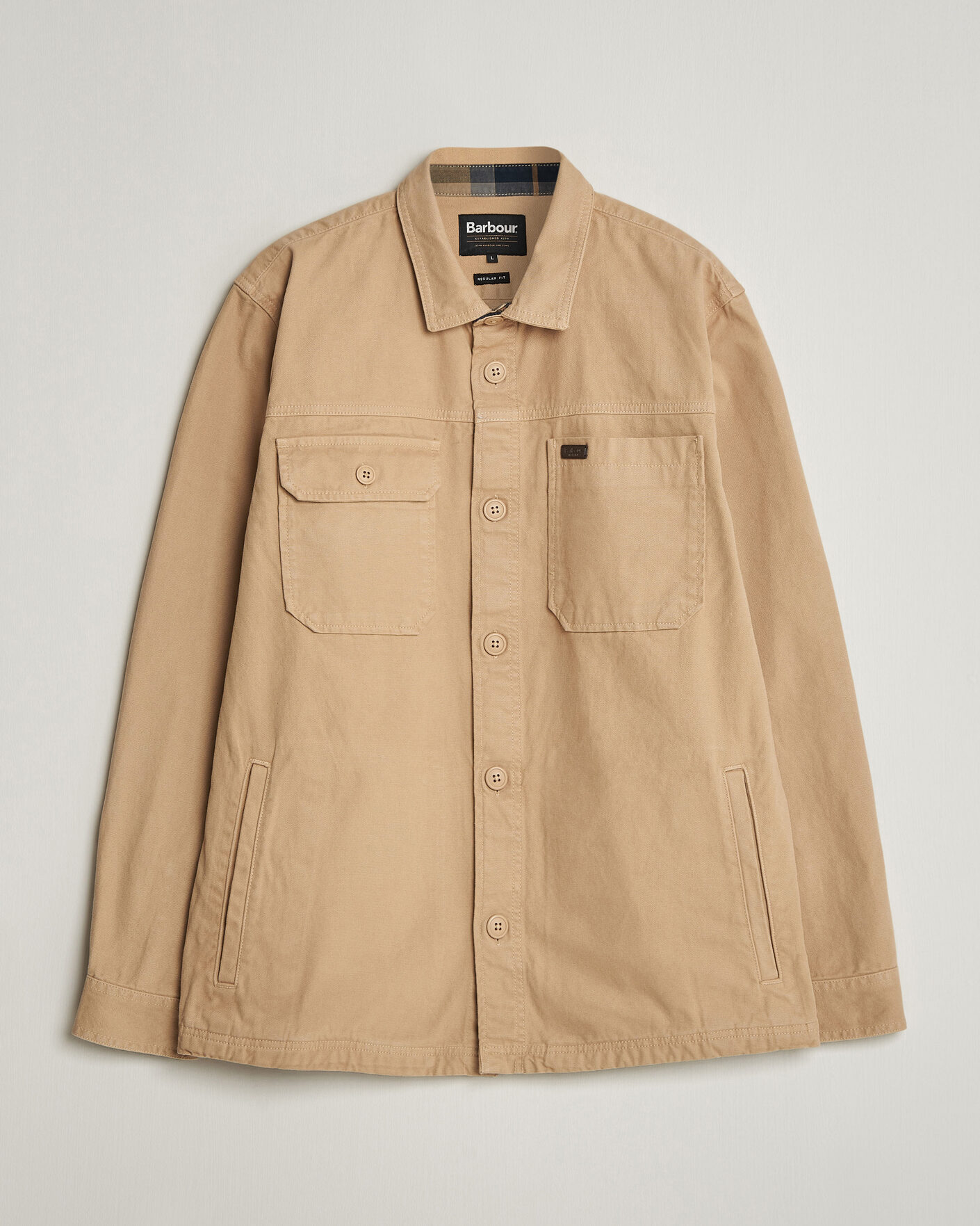 Herre | Skjorter | Barbour Lifestyle | Lingfield Canvas Overshirt Dark Stone