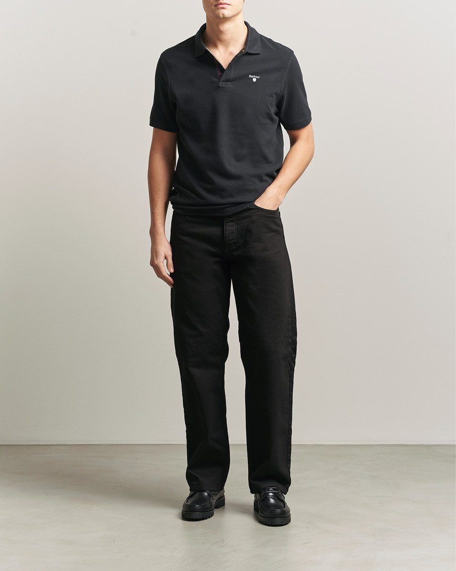 Herre | Pikéer | Barbour Lifestyle | Tartan Pique Polo Black Classic