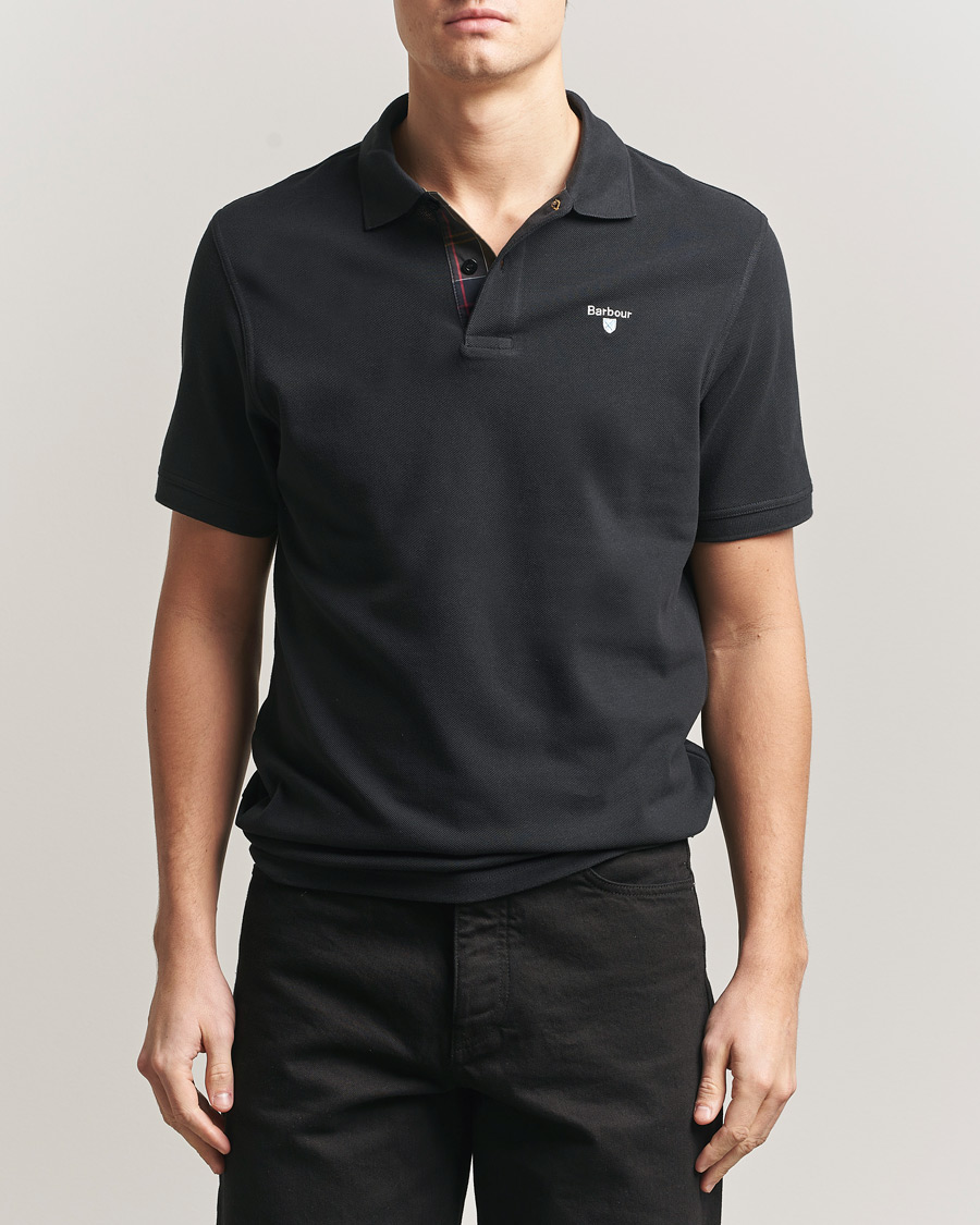 Herre | Pikéer | Barbour Lifestyle | Tartan Pique Polo Black Classic