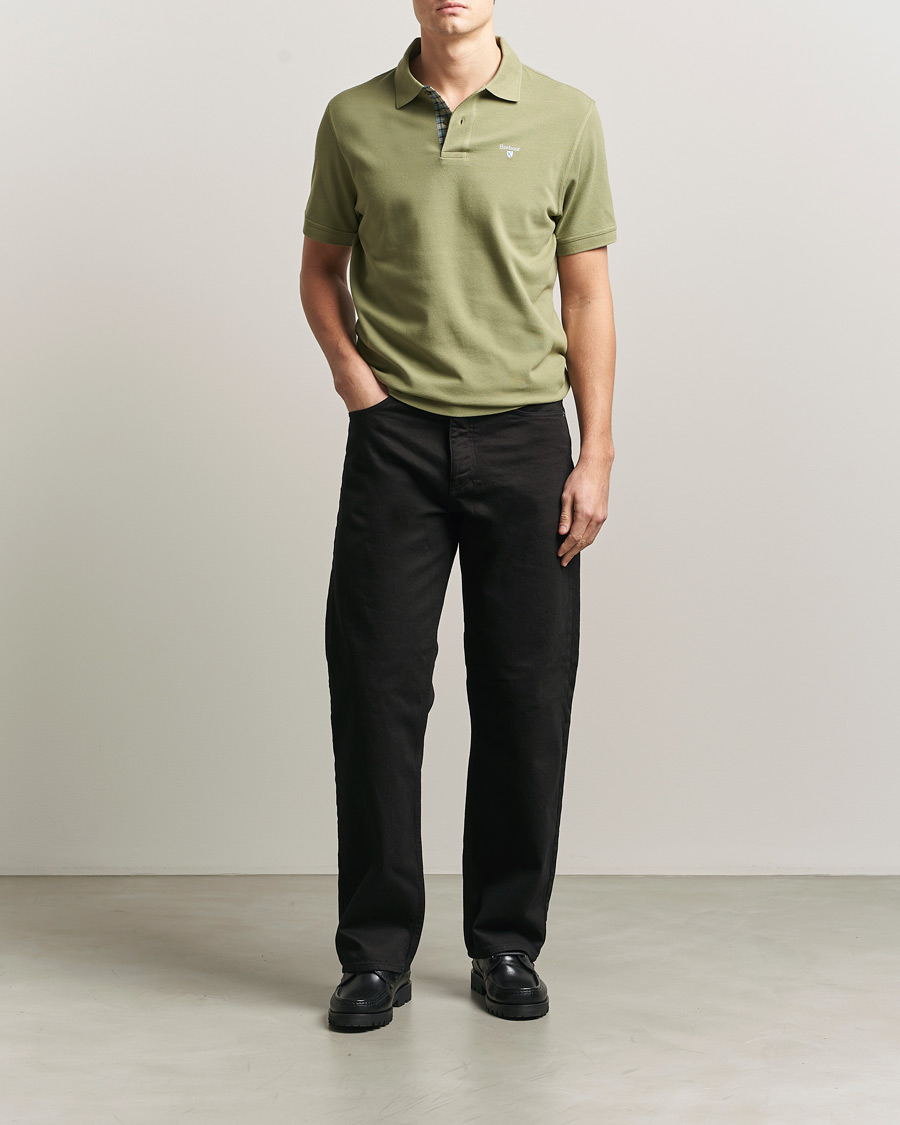 Herre | Pikéer | Barbour Lifestyle | Tartan Pique Polo Laurel Green
