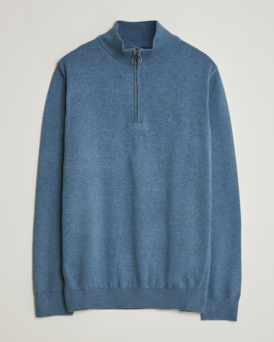 Herre | Gensere | Barbour Lifestyle | Cotton Half Zip Dusk Blue