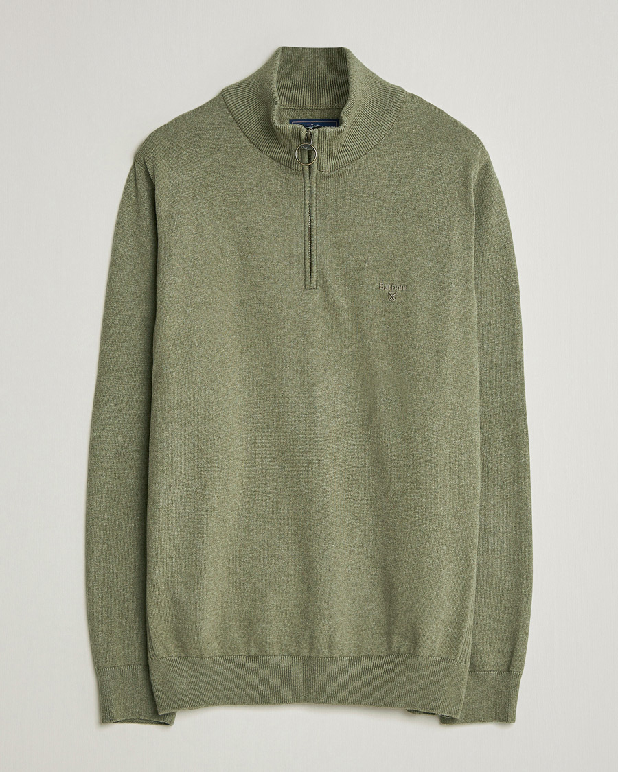 Herre | Gensere | Barbour Lifestyle | Cotton Half Zip Smokey Olive