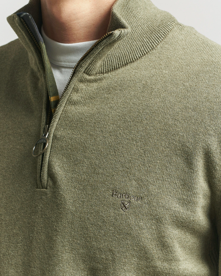 Herre | Gensere | Barbour Lifestyle | Cotton Half Zip Smokey Olive