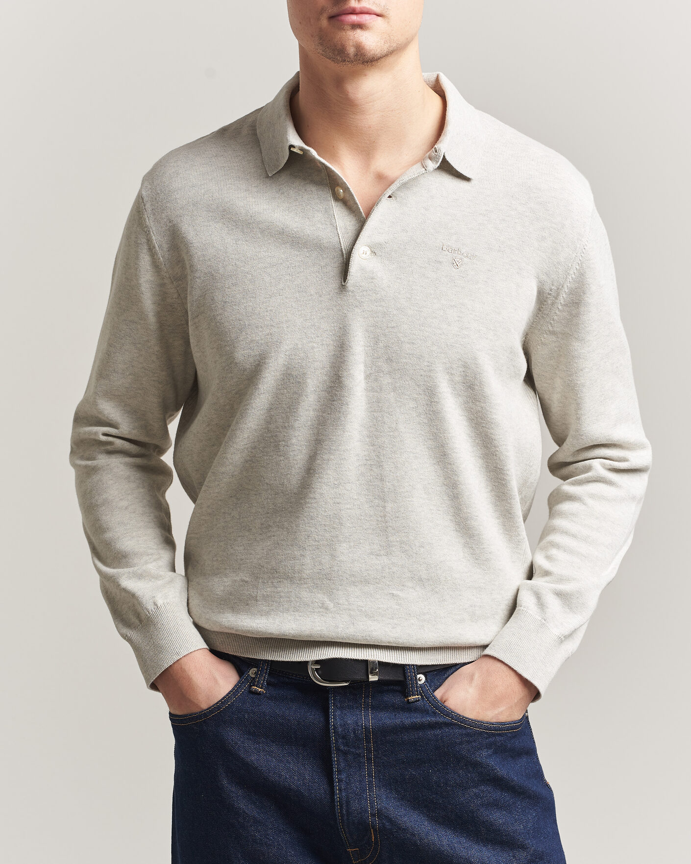 Herre | Gensere | Barbour Lifestyle | Pima Cotton Knitted Polo Neutral