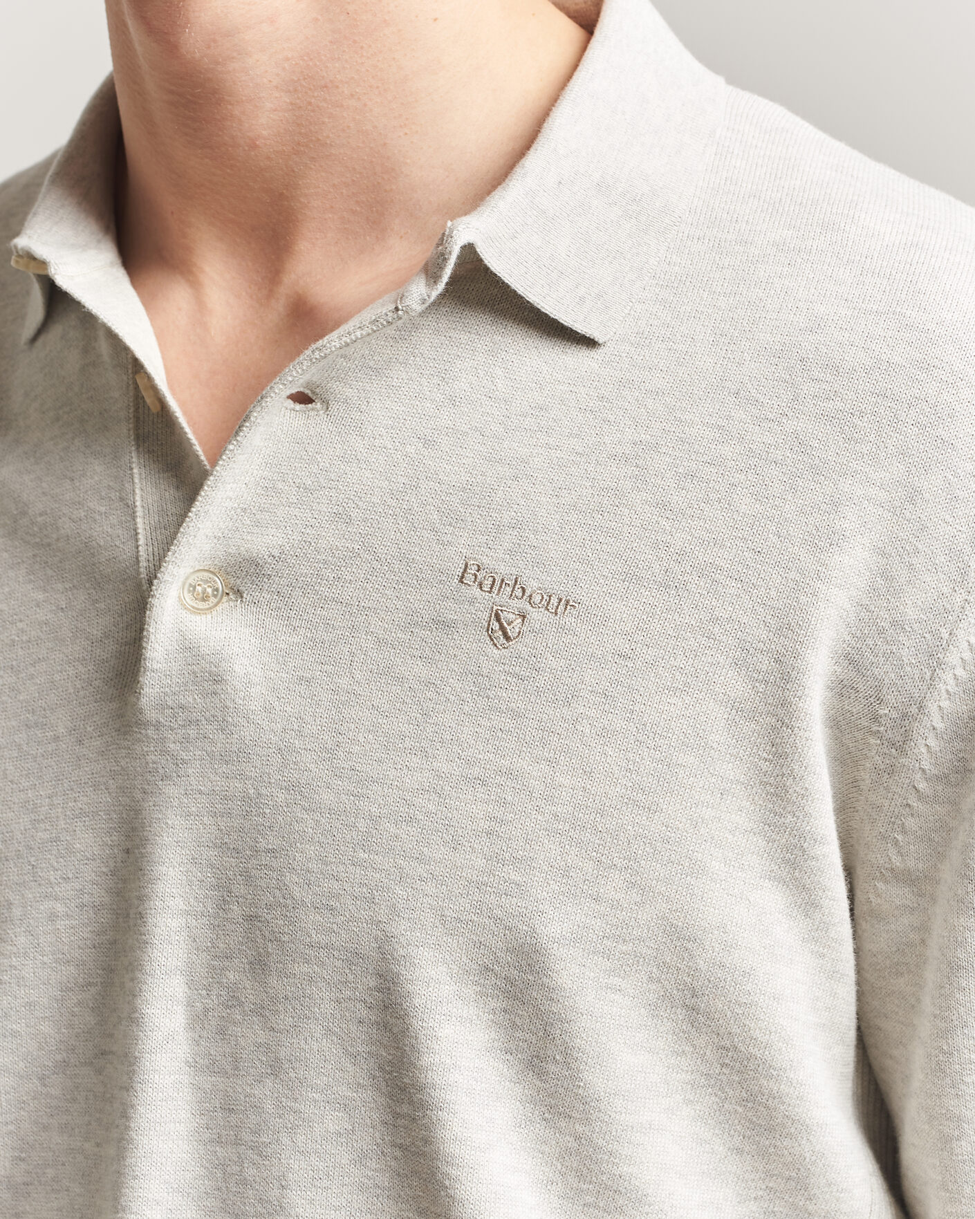 Herre | Gensere | Barbour Lifestyle | Pima Cotton Knitted Polo Neutral