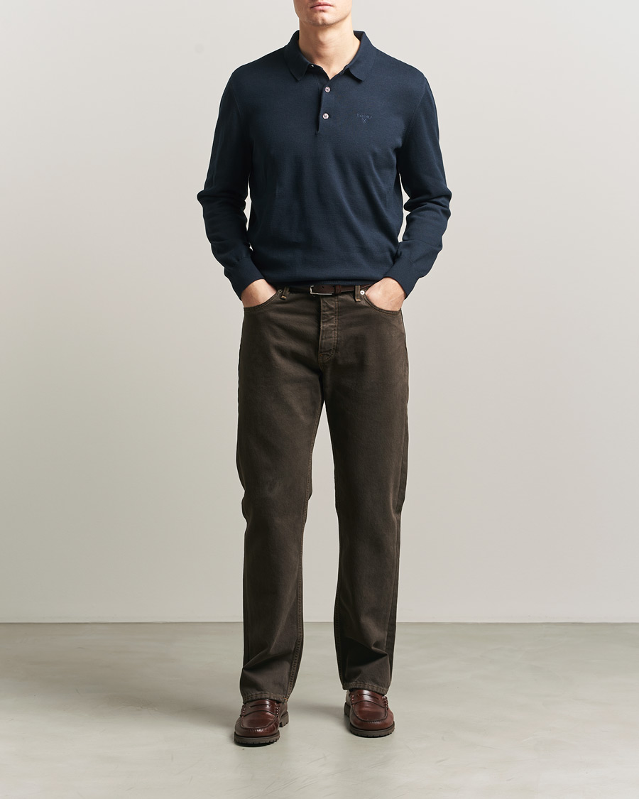 Herre | Gensere | Barbour Lifestyle | Pima Cotton Knitted Polo Navy