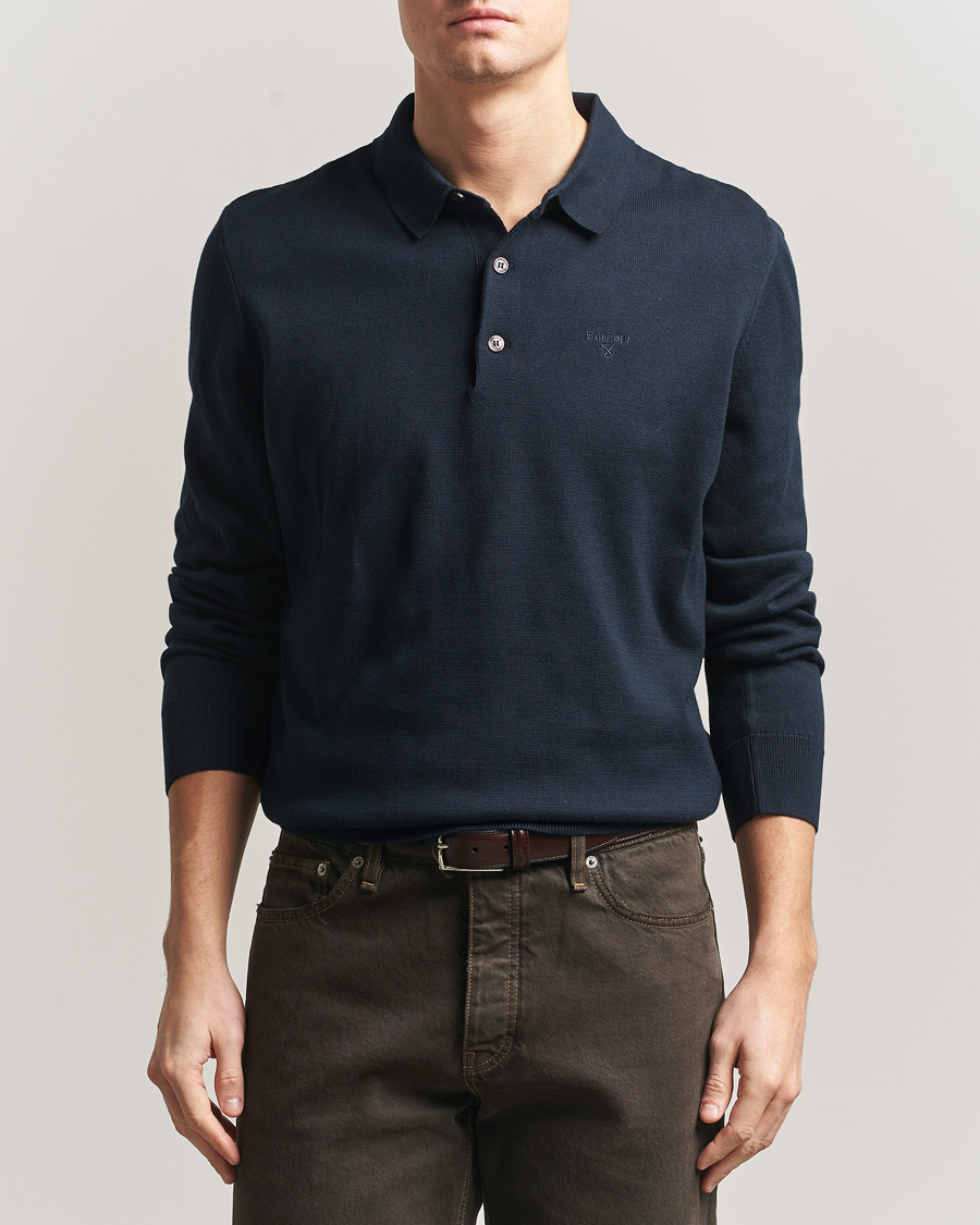 Herre | Gensere | Barbour Lifestyle | Pima Cotton Knitted Polo Navy