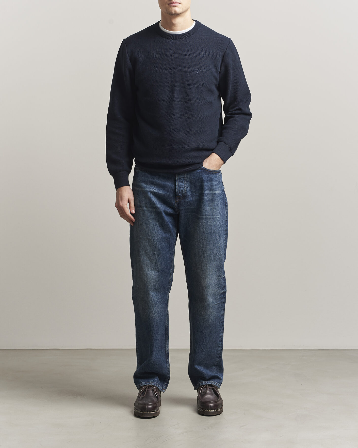 Herre | Gensere | Barbour Lifestyle | Honeycomb Crew Neck Navy