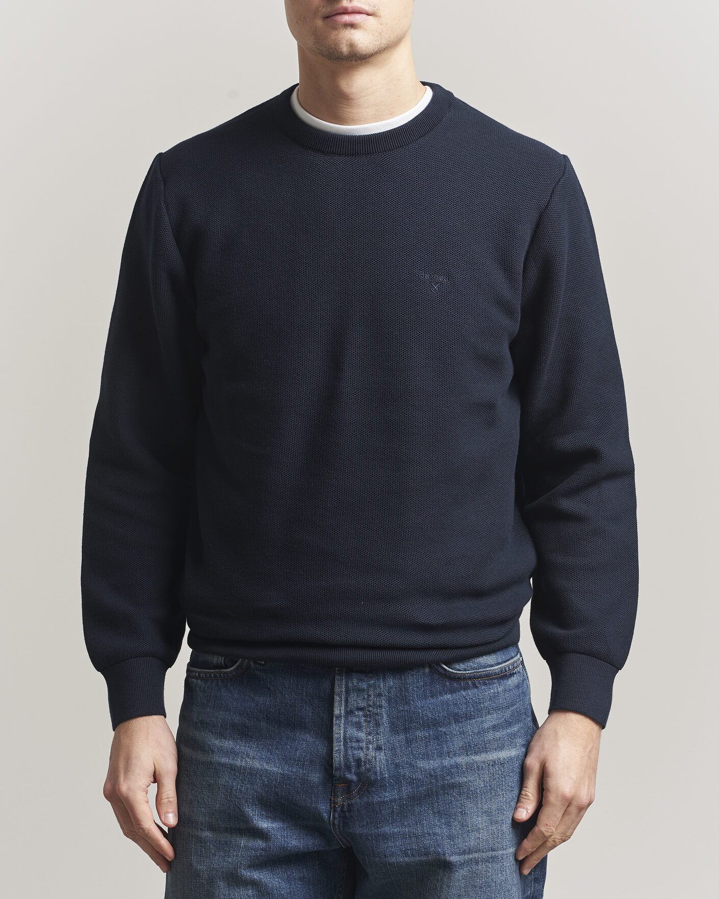 Herre | Gensere | Barbour Lifestyle | Honeycomb Crew Neck Navy