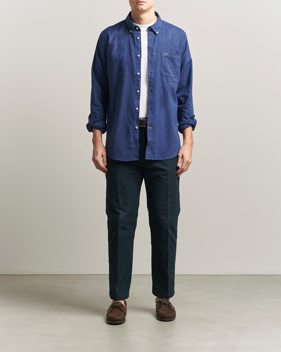 Herre | Skjorter | Barbour Lifestyle | Nelson Linen/Cotton Shirt Indigo