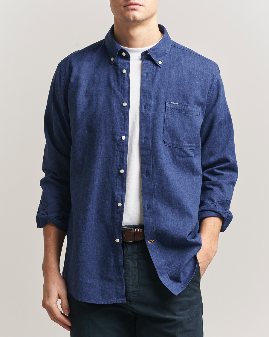 Herre | Skjorter | Barbour Lifestyle | Nelson Linen/Cotton Shirt Indigo