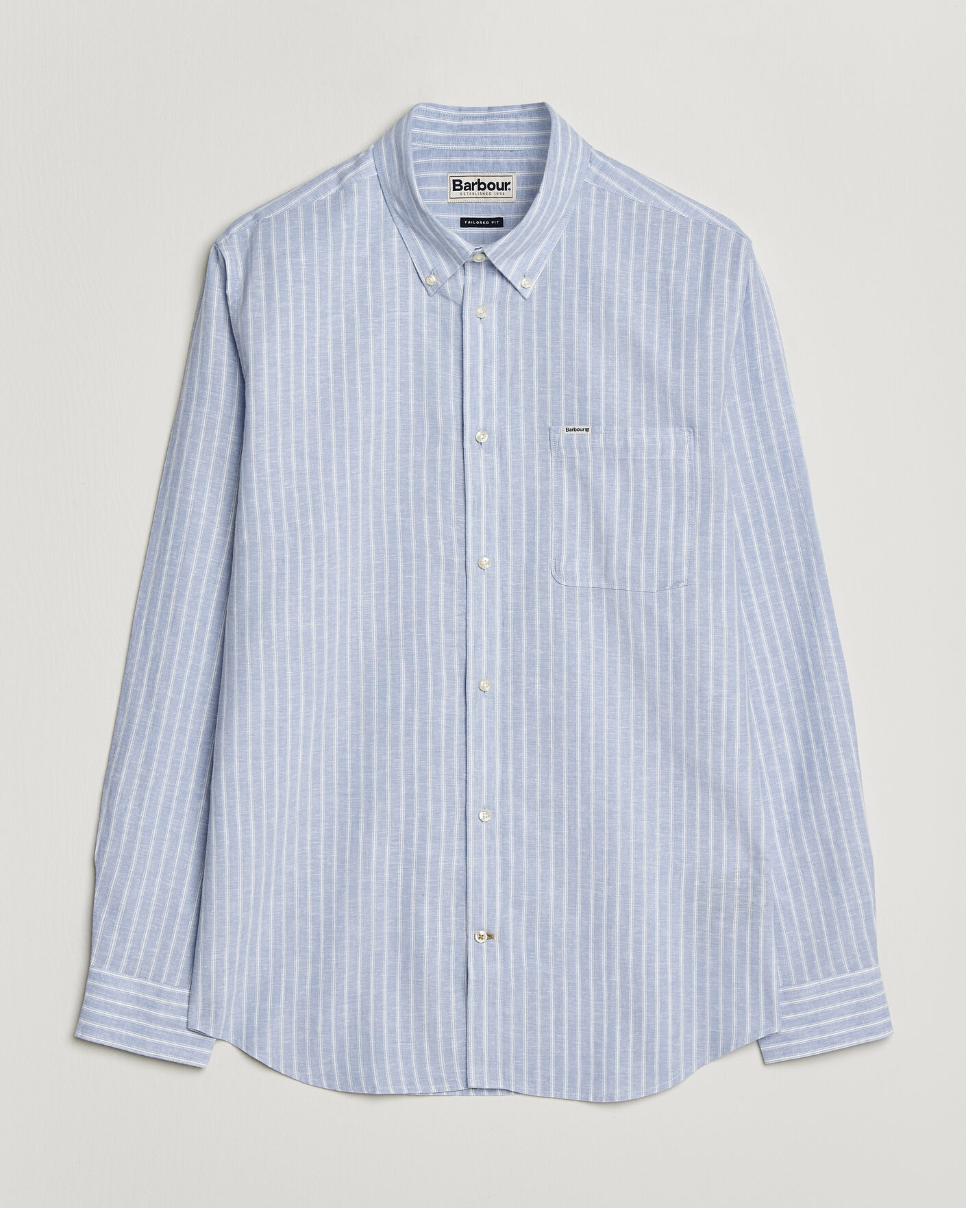 Herre | Skjorter | Barbour Lifestyle | Nelson Striped Linen/Cotton Shirt Blue