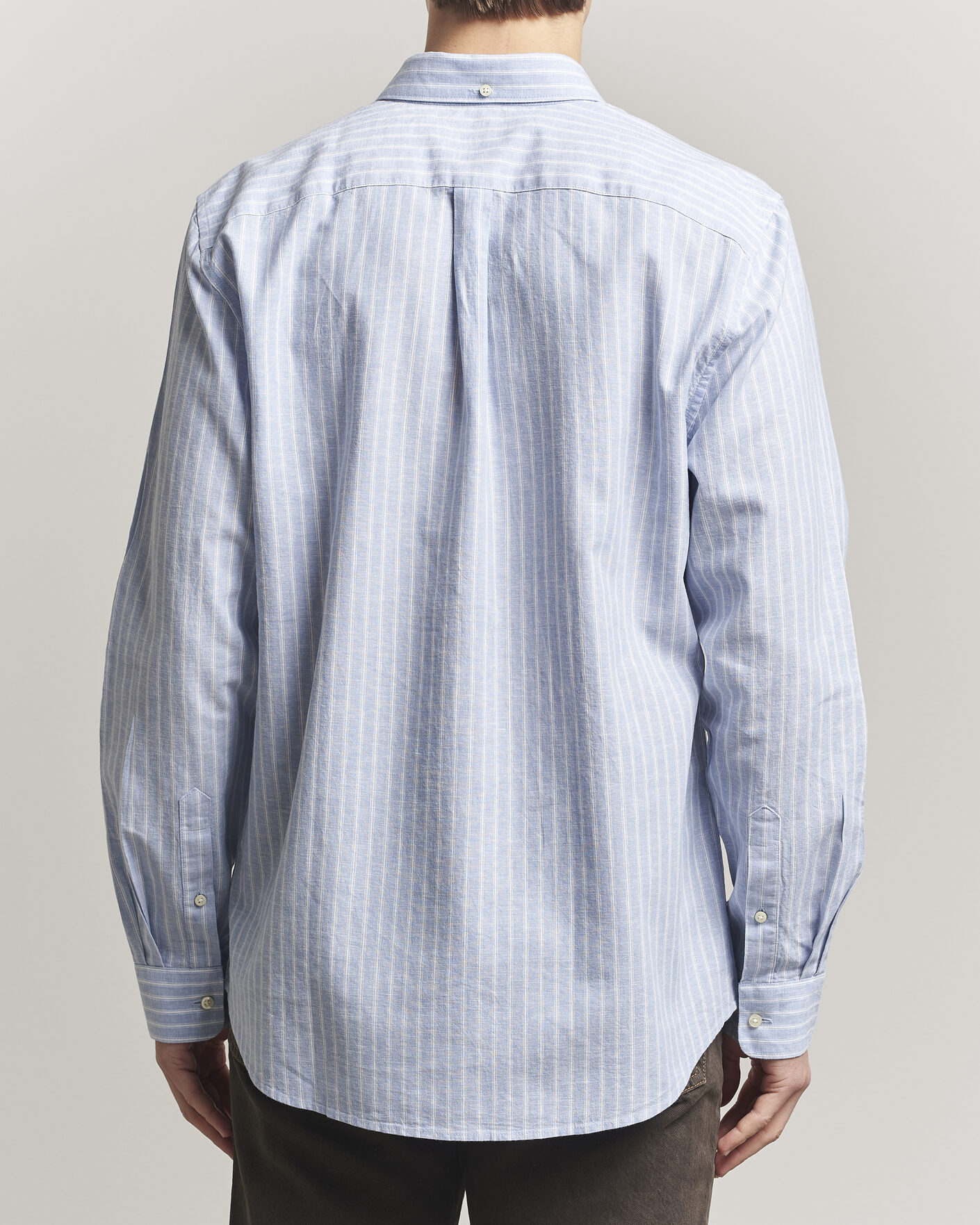 Herre | Skjorter | Barbour Lifestyle | Nelson Striped Linen/Cotton Shirt Blue