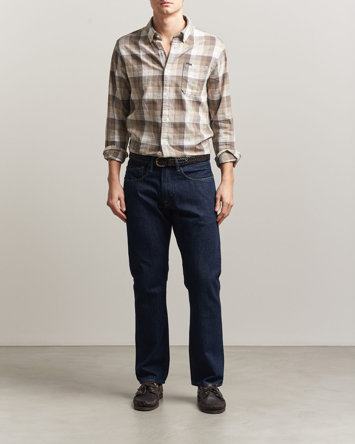 Herre | Skjorter | Barbour Lifestyle | Hillroad Tailored Cotton Shirt Stone