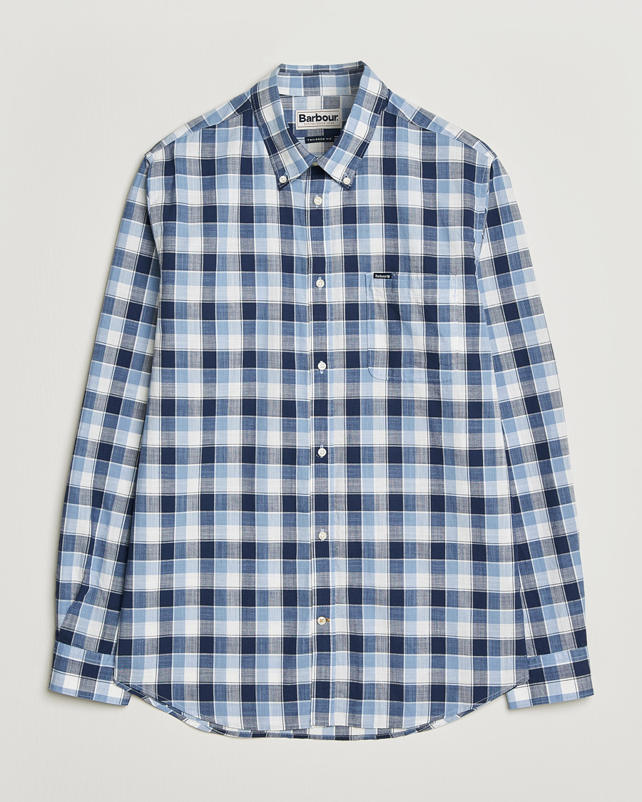 Herre | Skjorter | Barbour Lifestyle | Harwood Gingaham Cotton Shirt Blue