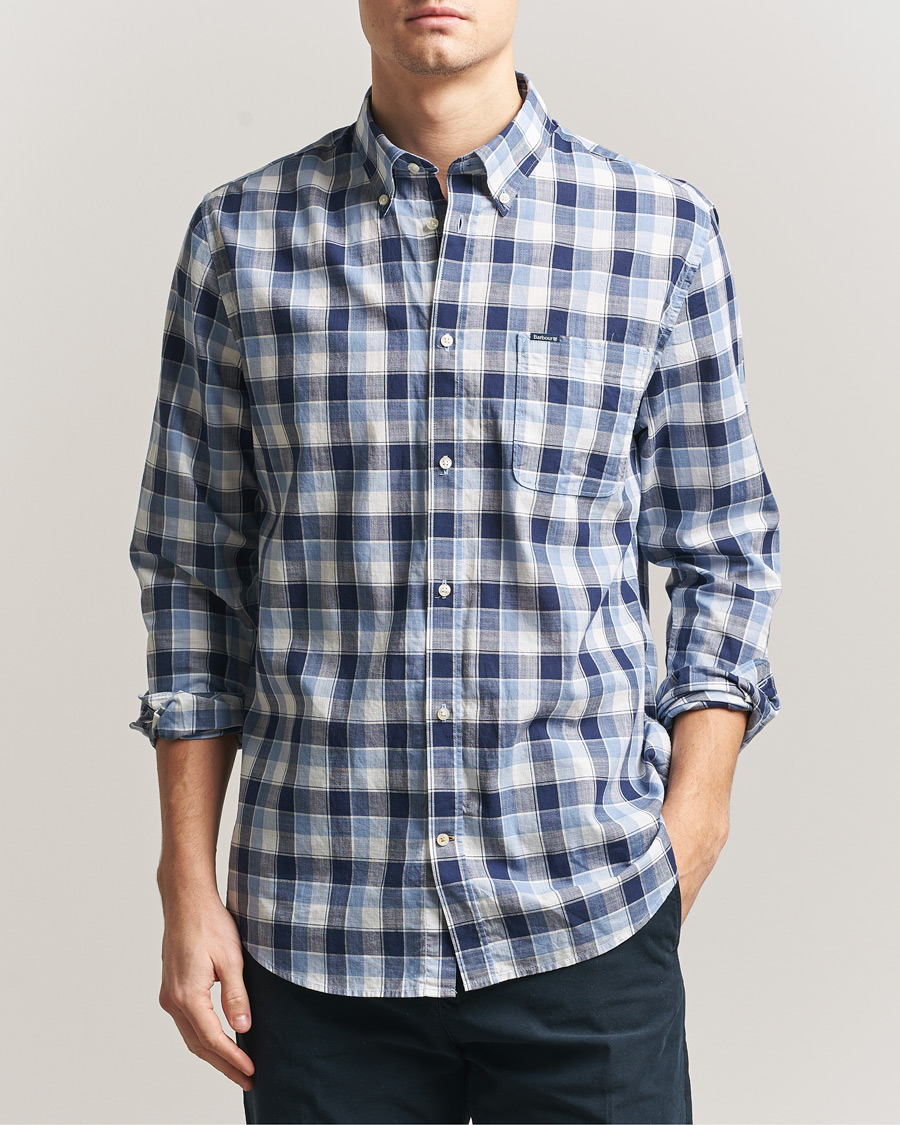 Herre | Skjorter | Barbour Lifestyle | Harwood Gingaham Cotton Shirt Blue