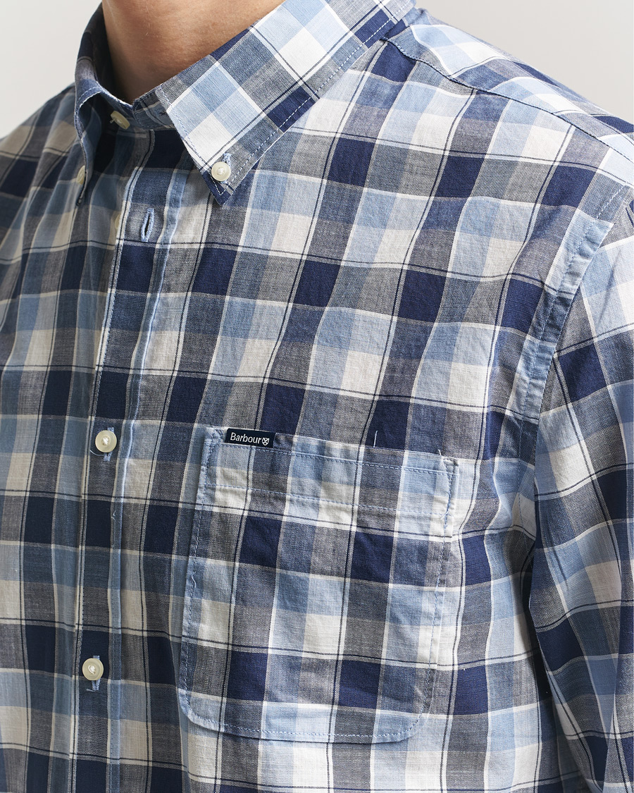 Herre | Skjorter | Barbour Lifestyle | Harwood Gingaham Cotton Shirt Blue