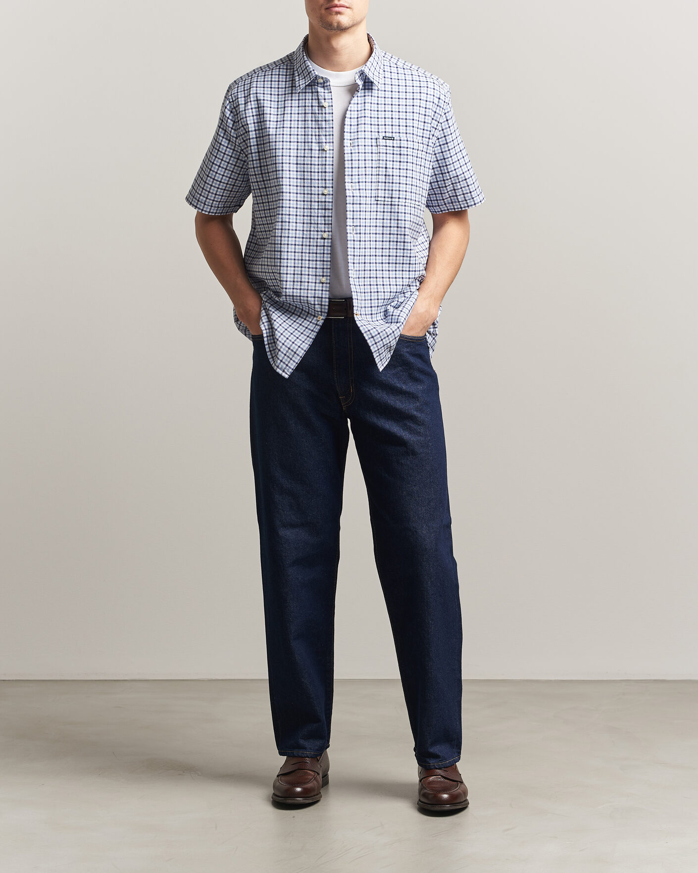 Herre | Skjorter | Barbour Lifestyle | Nelson Gingham Summer Fit Shirt Blue