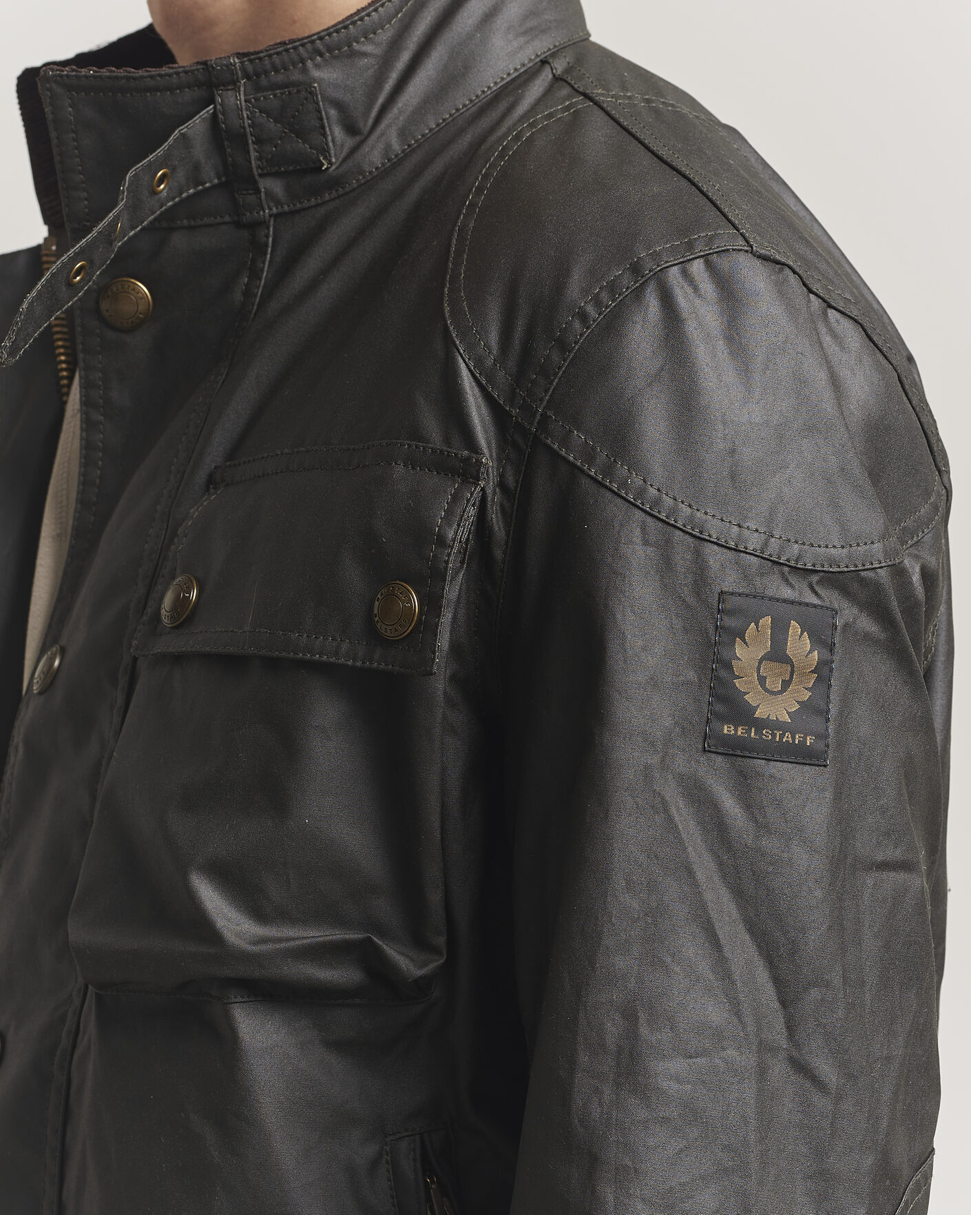 Herre | Jakker | Belstaff | Racemaster Waxed Jacket Faded Olive
