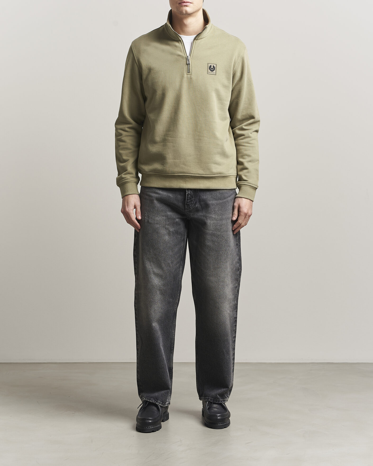 Herre | Gensere | Belstaff | Signature Half Zip Sweatshirt Fatigue Green