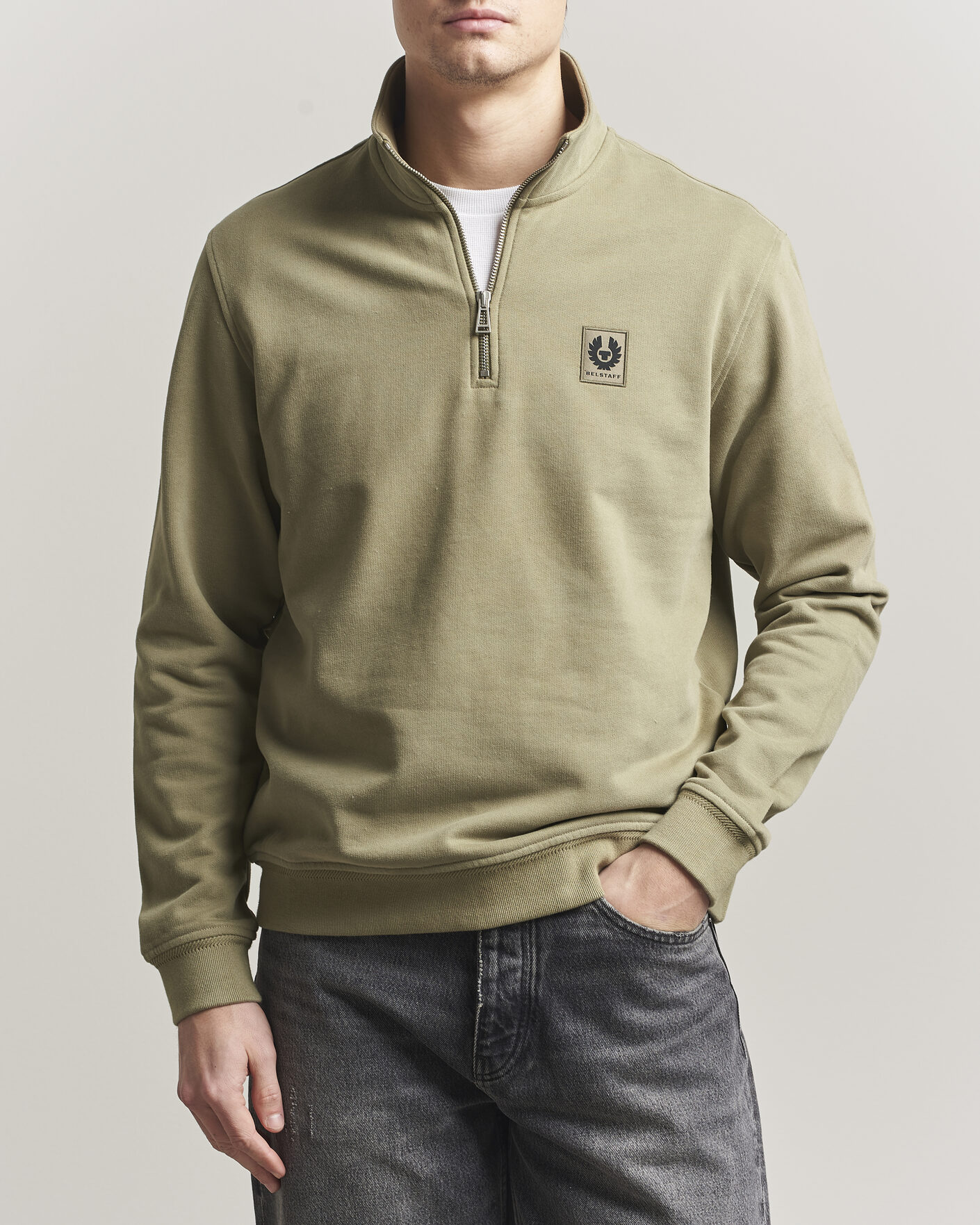Herre | Gensere | Belstaff | Signature Half Zip Sweatshirt Fatigue Green