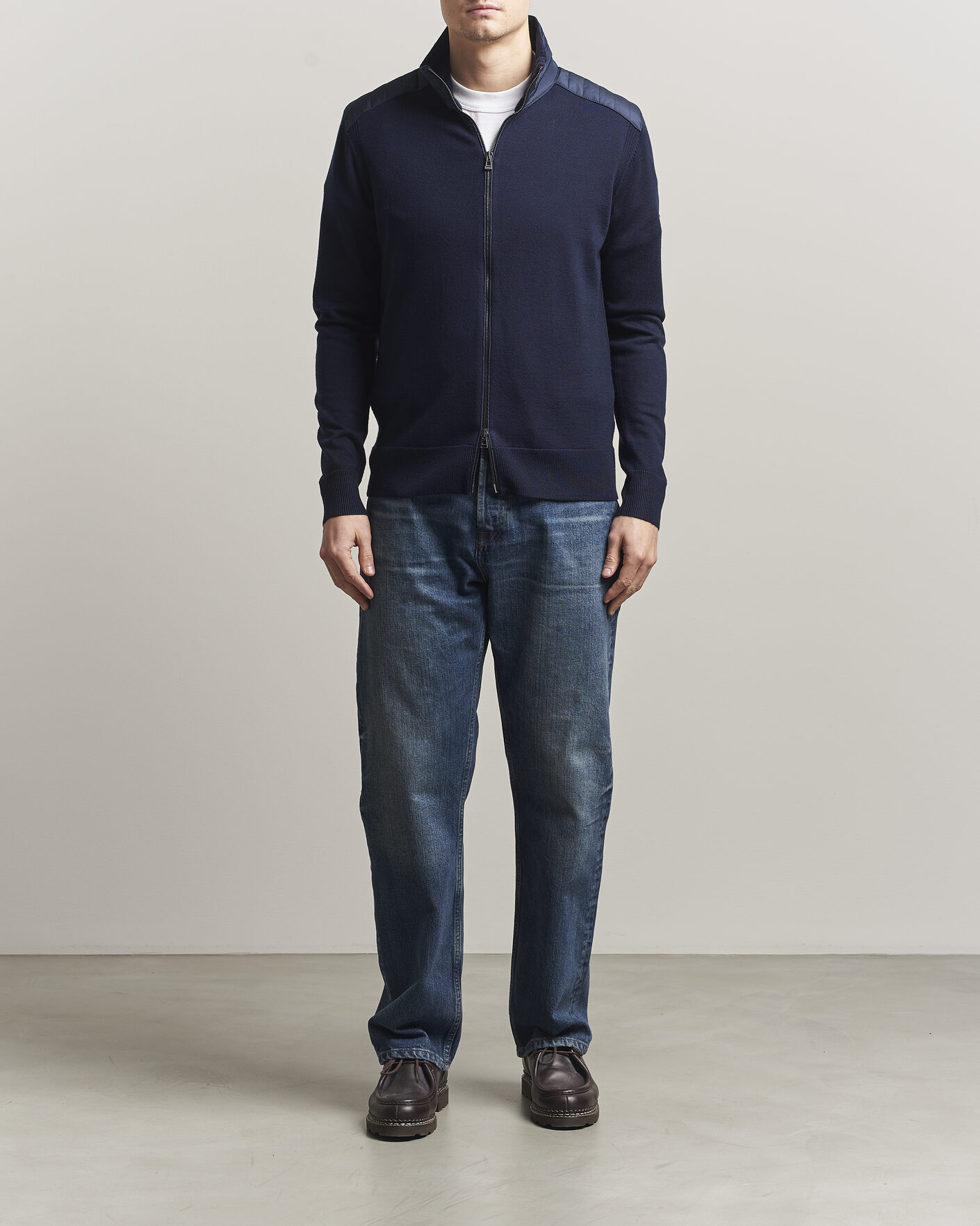 Herre | Gensere | Belstaff | Kelby Knitted Full Zip Dark Ink