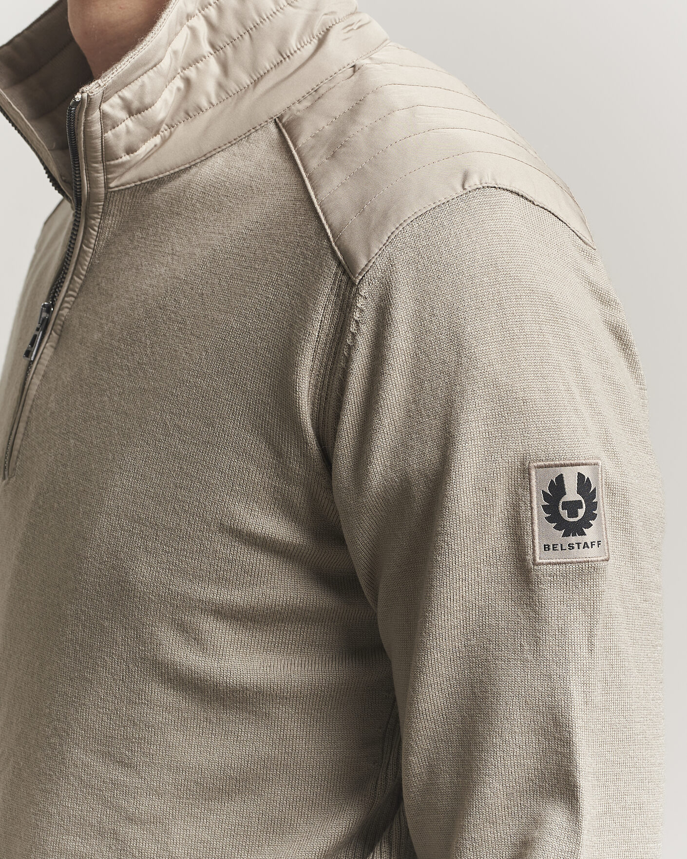 Herre | Gensere | Belstaff | Klimington Knitted Half Zip Dark Sand