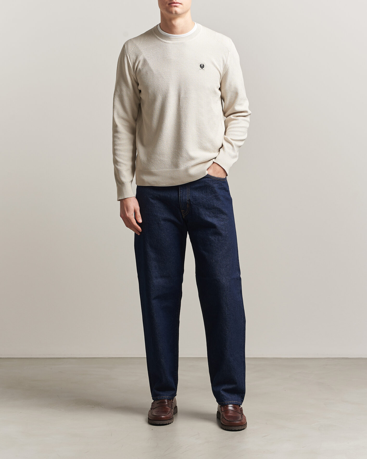 Herre | Gensere | Belstaff | Coast Knitted Crew Neck Silver Birch