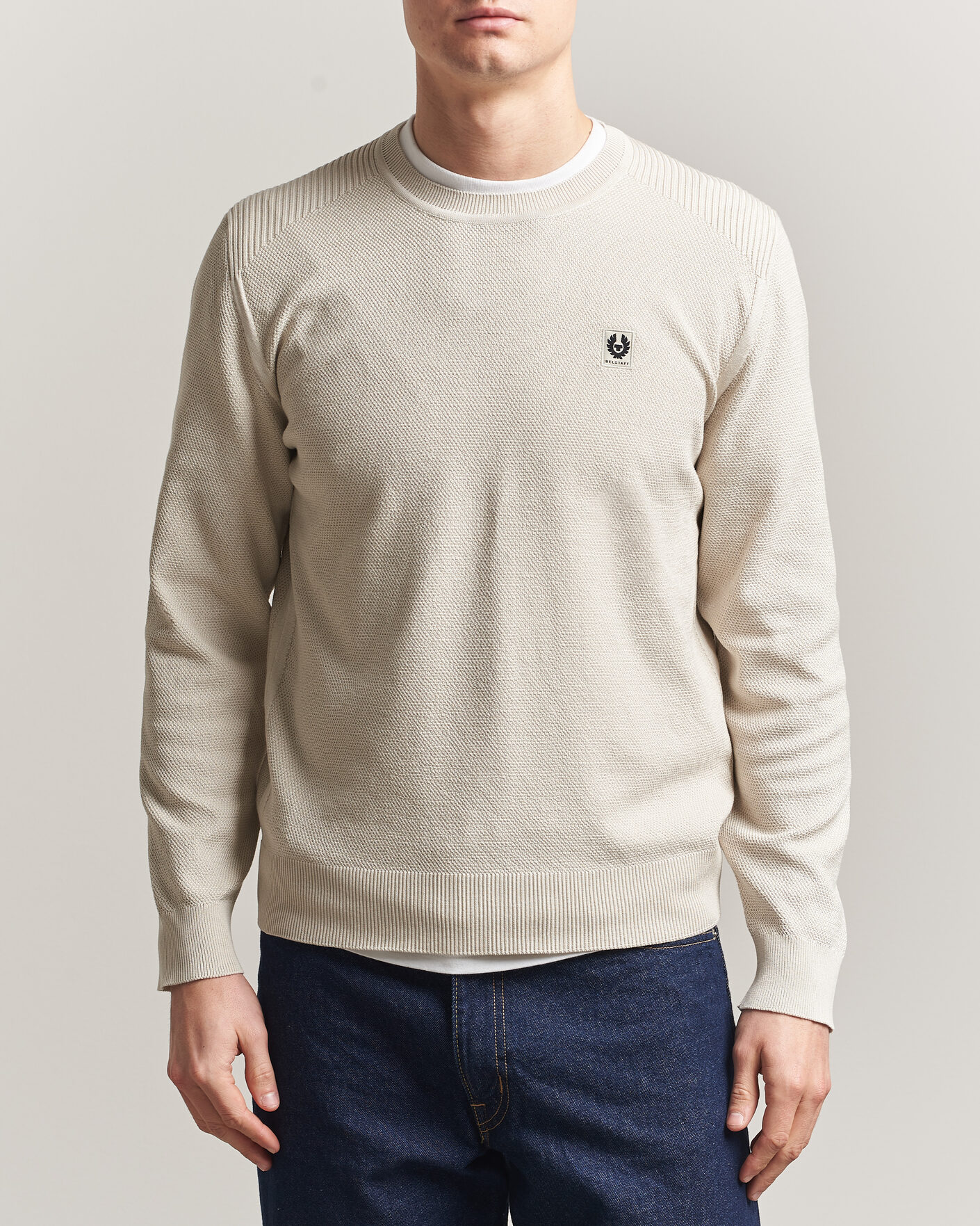 Herre | Gensere | Belstaff | Coast Knitted Crew Neck Silver Birch
