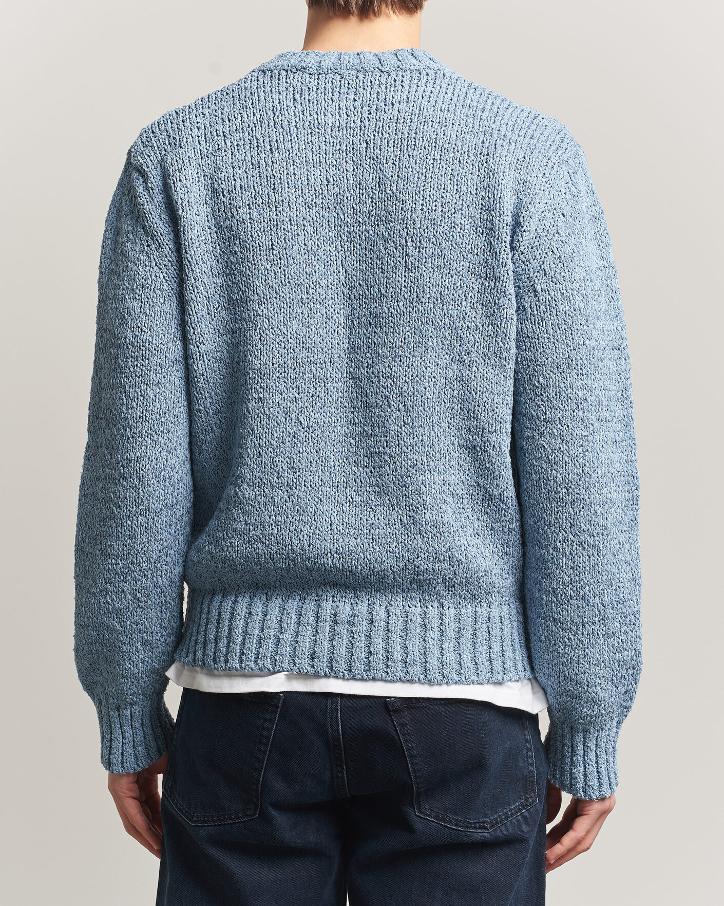 Herre | Gensere | Sunflower | Frederik Cotton Blend Sweater Light Blue