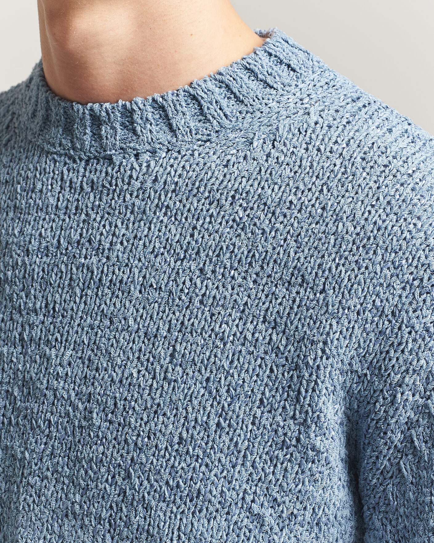 Herre | Gensere | Sunflower | Frederik Cotton Blend Sweater Light Blue