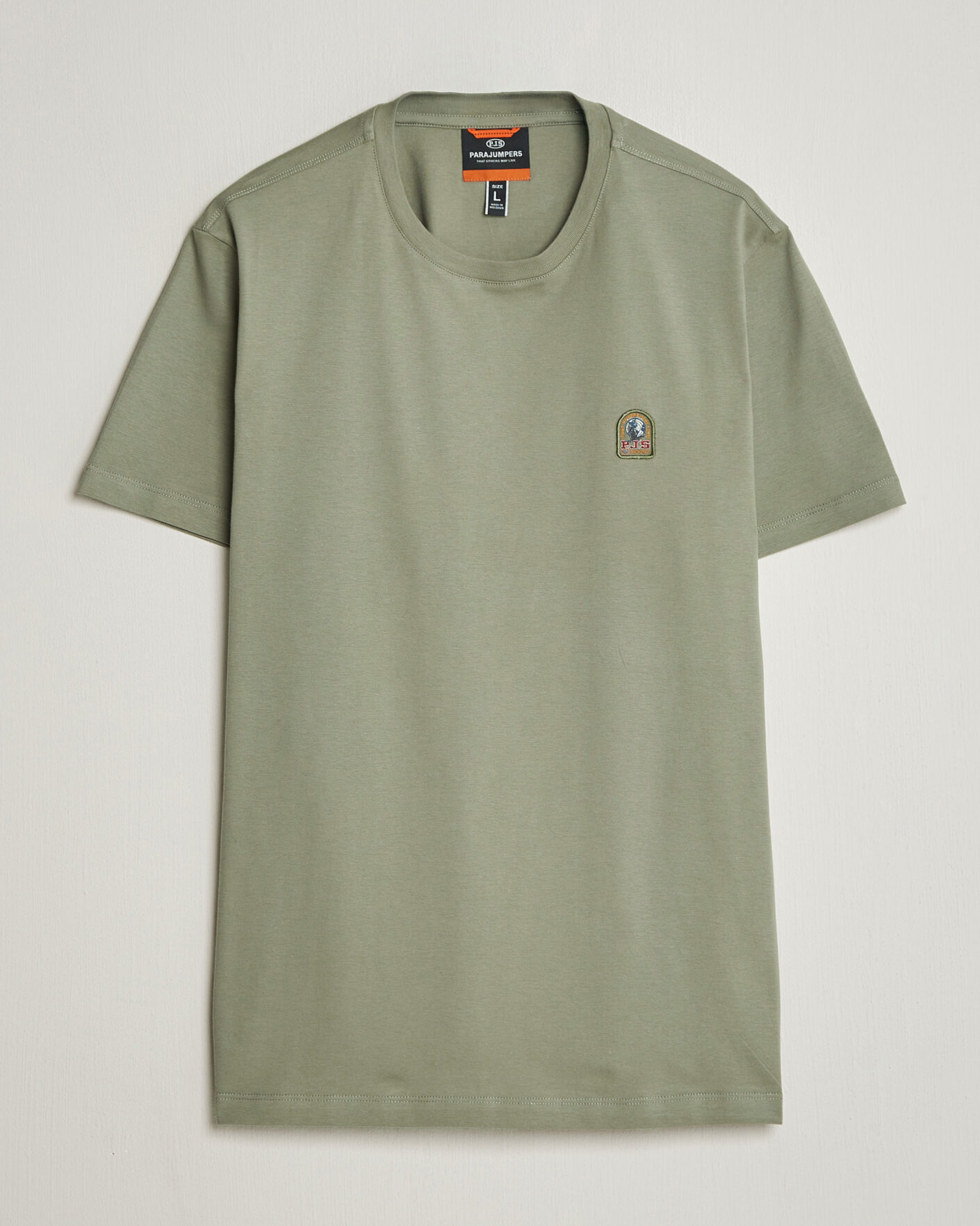 Herre | T-Shirts | Parajumpers | Patch Crew Neck T-Shirt Ashen Sage