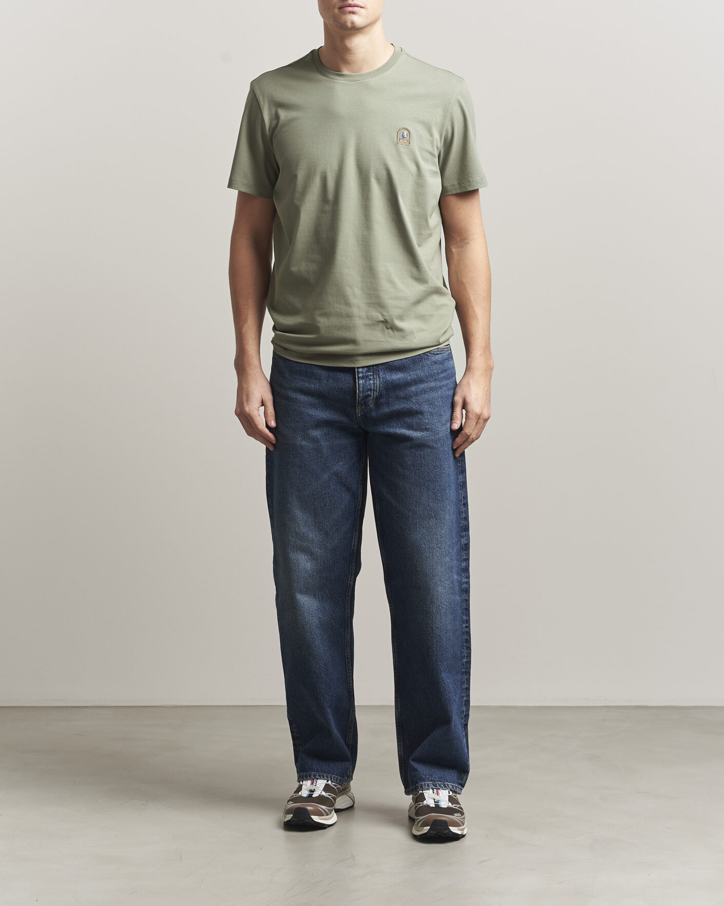 Herre | T-Shirts | Parajumpers | Patch Crew Neck T-Shirt Ashen Sage