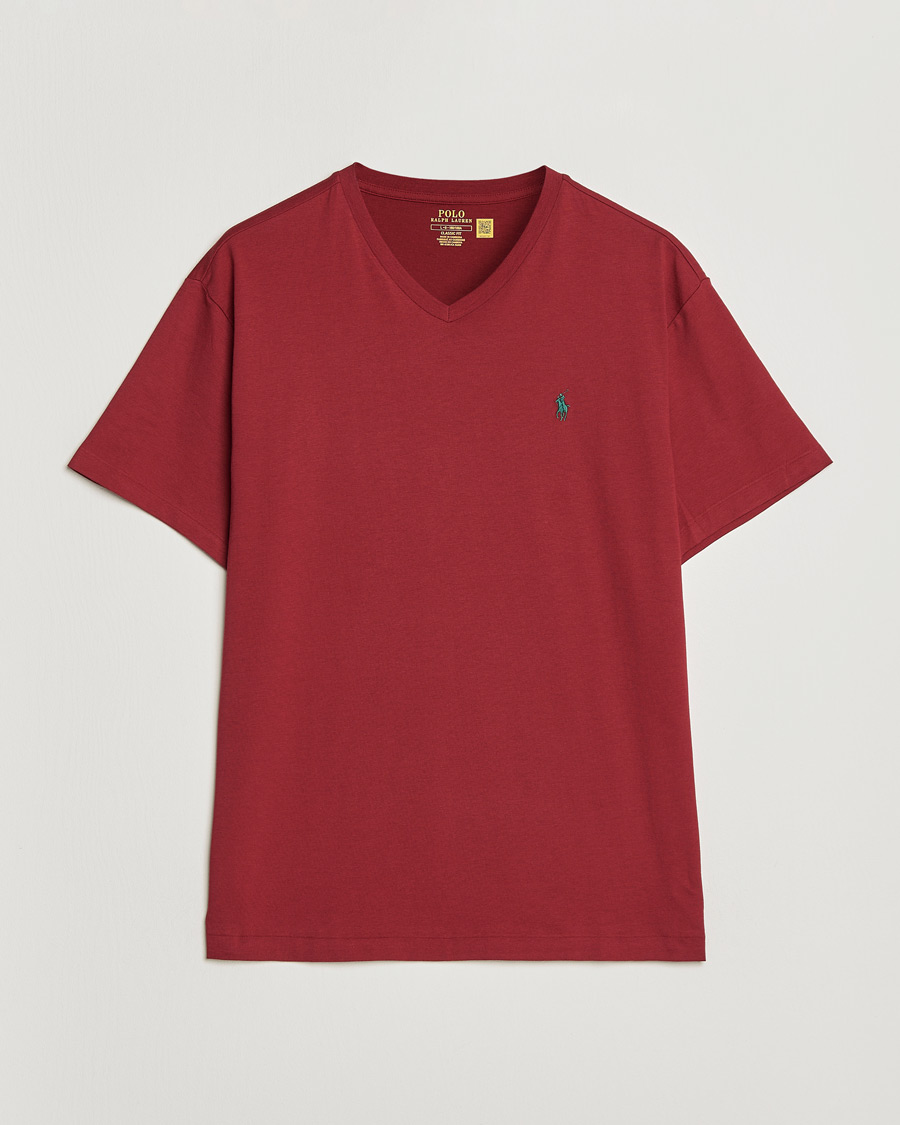 Herre | T-Shirts | Polo Ralph Lauren | V-Neck T-Shirt Heritage Red