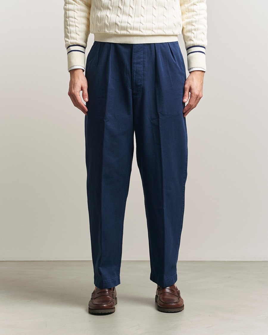 Herre | Bukser | Polo Ralph Lauren | Pleated Cotton Twill Chinos Dark Cobalt