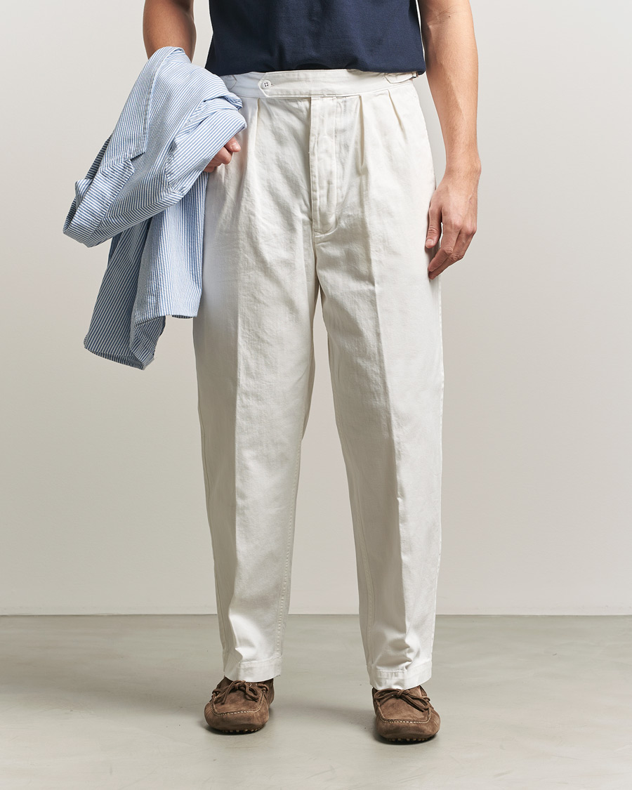 Herre | Bukser | Polo Ralph Lauren | Pleated Cotton Twill Chinos Deckwash White